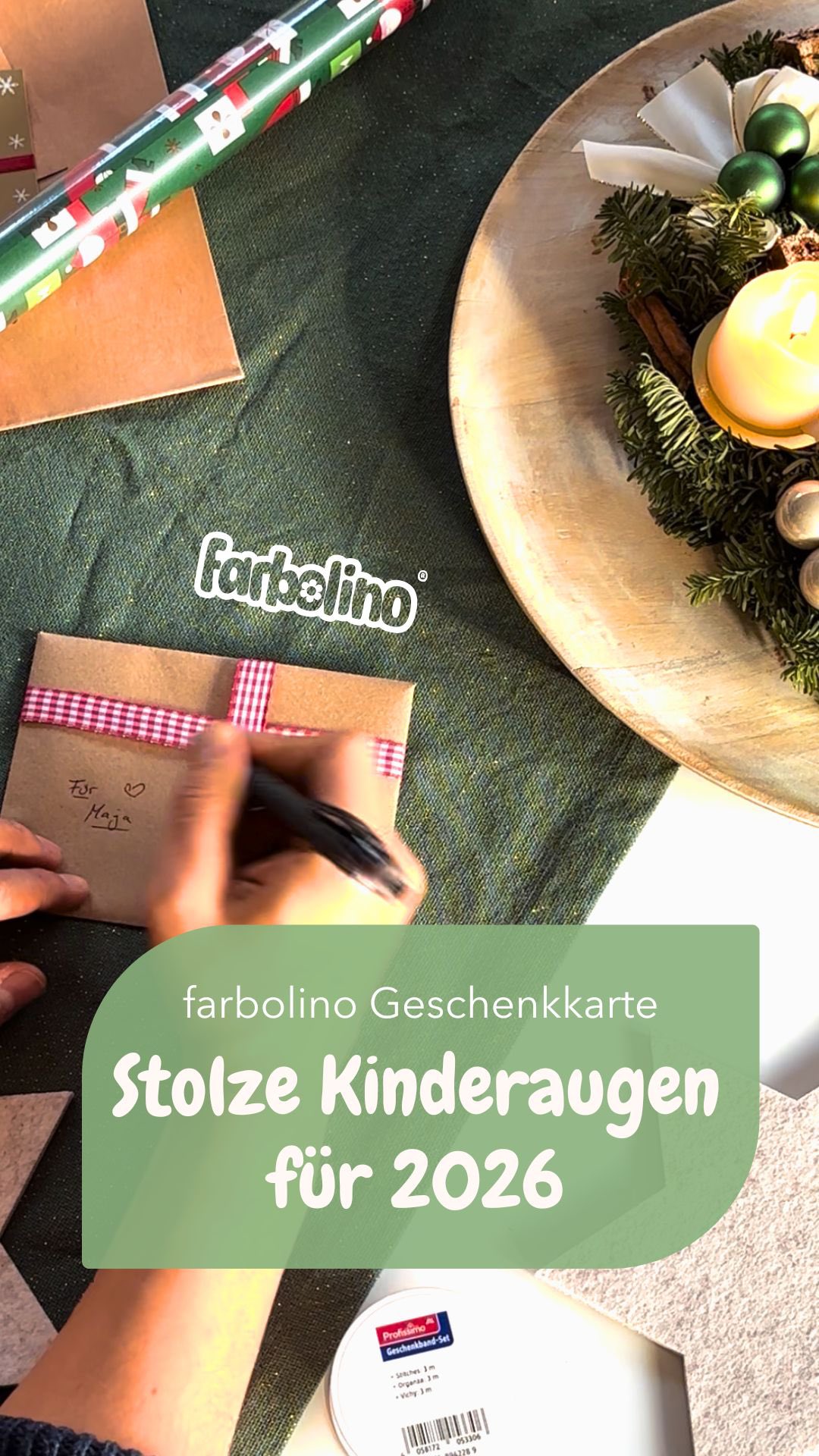 Für alle Last-Minute-Shopper: Einfach eine farbolino Geschenkkarte mit frei wählbarem Betrag bestellen - auch noch am 24.12. 🎁 Stolze Kinderaugen in 2026 garantiert.