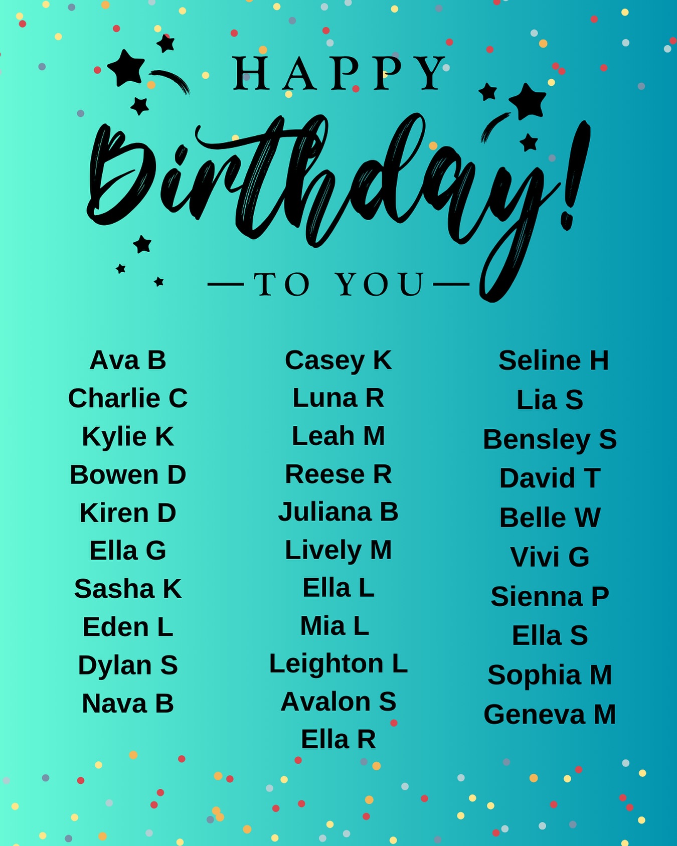 DECEMBER BIRTHDAYS 🥳 💕
Happy birthday to all of our dancers born in December!