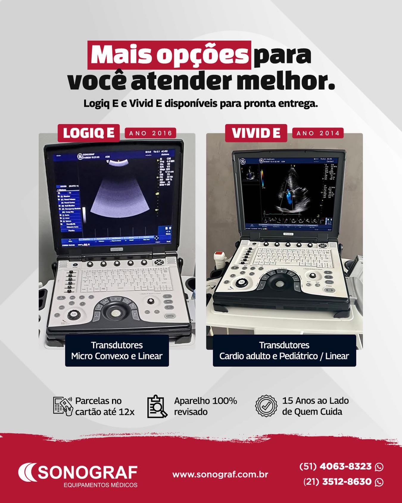 Uma Unidade Apenas! 🔥
Os queridinhos da medicina diagnóstica estão PRONTOS para entrega imediata!**
Se você quer aumentar seu faturamento e entregar mais resultado aos seus pacientes, essa é a hora.
Logiq E e Vivid E — totalmente revisados, com transdutores inclusos e condição especial para fechar HOJE.
✔️ Portáteis
✔️ Alto desempenho
✔️ Condições exclusivas no cartão
#ultrassom #sonografequipamentos #cardiologia #examesdeimagem #doppler#dopllertecidual #urologia #radiologiaintervencionista #ginecologia #ginecologista #diagnostico #melhorpreco #garantia #confianca #credibilidade #ecocardio #ecocardiografia #modob
#musculoesqueletico #vascular #convexo #linear #transdutores #endocavitario #carrinhomedico #maletamedica
