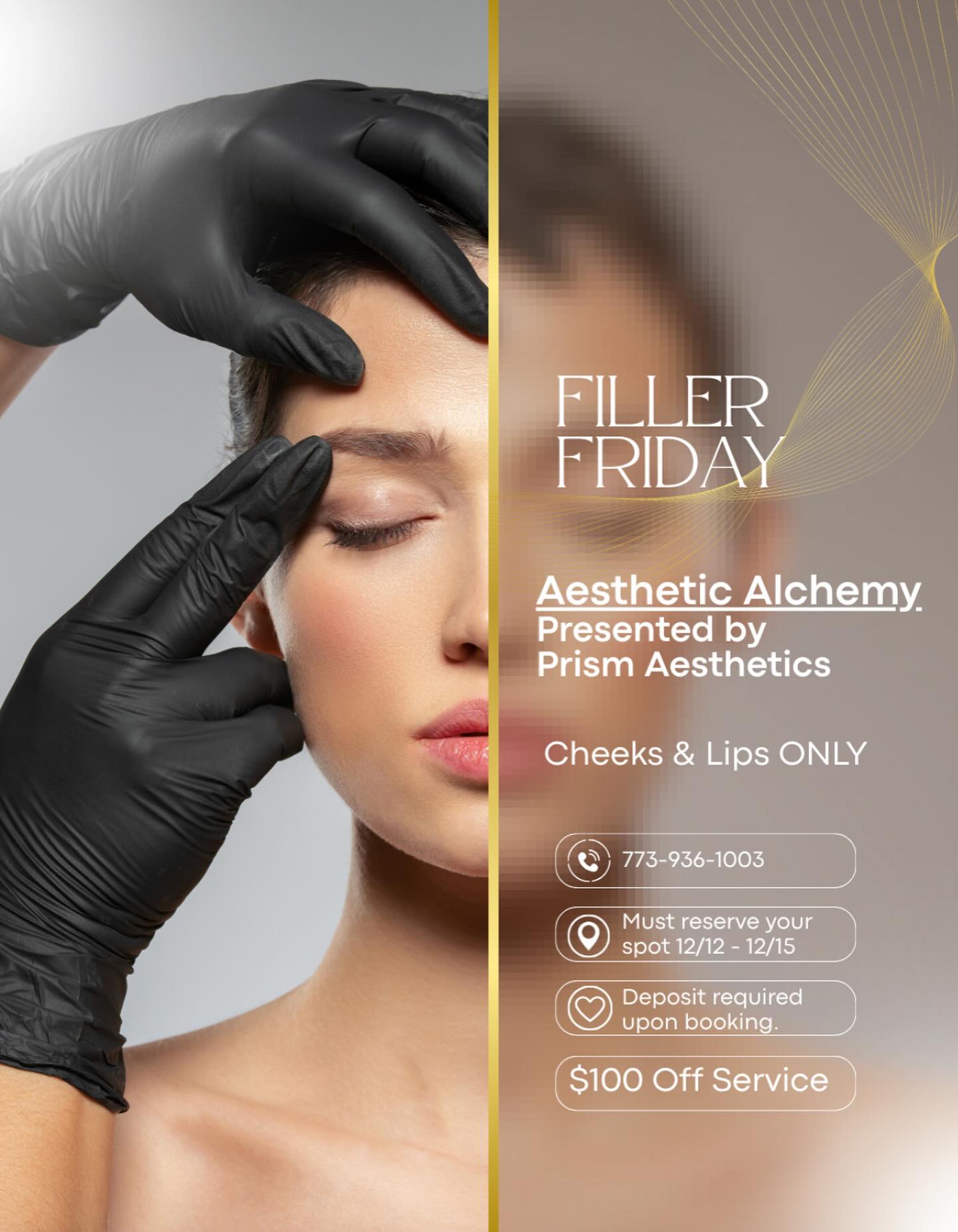 It’s Filler Friday, beauties!
Get $100 OFF lip or cheek filler every Friday and step into the weekend glowing.
Limited spots, secure yours now!
#FillerFriday #AestheticAlchemy #WeekendGlow #LipFillerDeals #CheekFiller #BeautySavings #GlowWithUs #MedSpaSpecial #enhanceyourlook