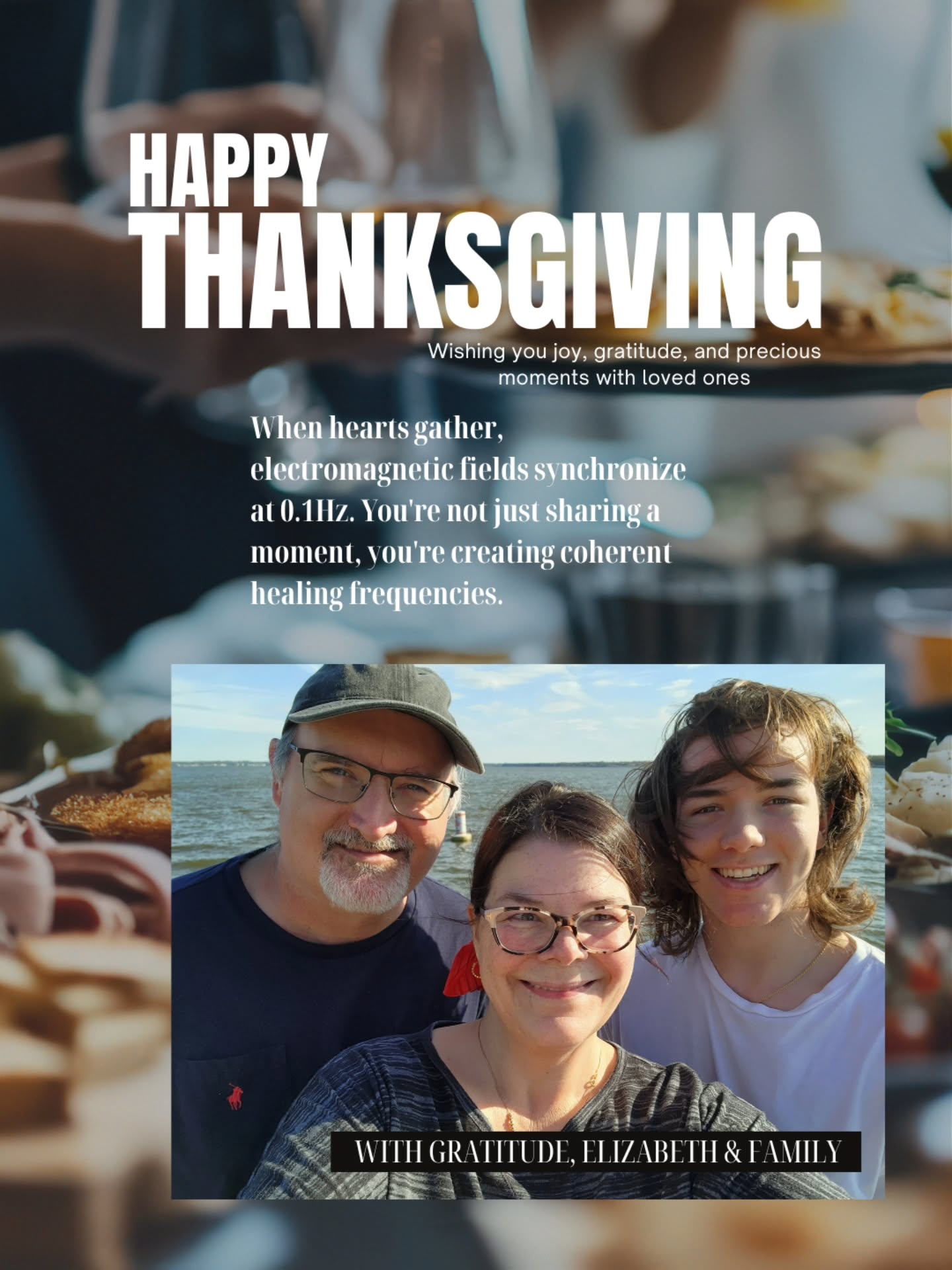 To My Extraordinary Community,
Thank you for trusting me to hold space for you.
Thank you for breathing together, moving together, & creating coherent fields of healing together.
You are living proof that transformation happens through the body, in community, with presence.
Big love ❤-E
Now, Let's explore the profound symphony orchestrating inside you when you pause to appreciate.
Your Biology Responds: Within 90 minutes of genuine gratitude, your gene expression shifts. Inflammatory markers (NF-κB) quiet while telomerase activity increases by 23%, literally protecting your cells from aging. Your hypothalamus floods with dopamine as cortisol drops 15%, creating cascades of healing throughout your system.
Cellular Wisdom Awakens: Your mitochondria, the powerhouses within each cell, begin producing energy more efficiently. Biophotons, the light particles your cells emit, organize into coherent patterns. You literally glow differently when grateful.
Your Nervous System Remembers: Every authentic "thank you" guides you from sympathetic activation into ventral vagal peace. Your vagus nerve strengthens, heart rate variability improves by 23%, and new neural pathways form.
The Heart's Electromagnetic Truth: Your heart generates an electromagnetic field extending 8-10 feet beyond your body. When you appreciate, this field becomes coherent at 0.1Hz - the frequency of human connection. In community, our fields synchronize, creating measurable healing resonance.
Fascia Softens, Breath Deepens: Gratitude releases held tension in your connective tissue. Each appreciative breath hydrates your fascial matrix, allowing movement and flow where there was restriction. Your body literally becomes more fluid.
Even Your Microbiome Celebrates: Beneficial gut bacteria flourish in grateful bodies. Your gut-brain axis communication improves, supporting both digestion and emotional regulation. The 100 trillion microorganisms within you respond to your emotional state.
Circadian Rhythms Align: Thankfulness helps regulate your melatonin-cortisol dance, improving sleep quality and daytime vitality. Your body's internal clock synchronizes with natural rhythms of rest and renewal.✨