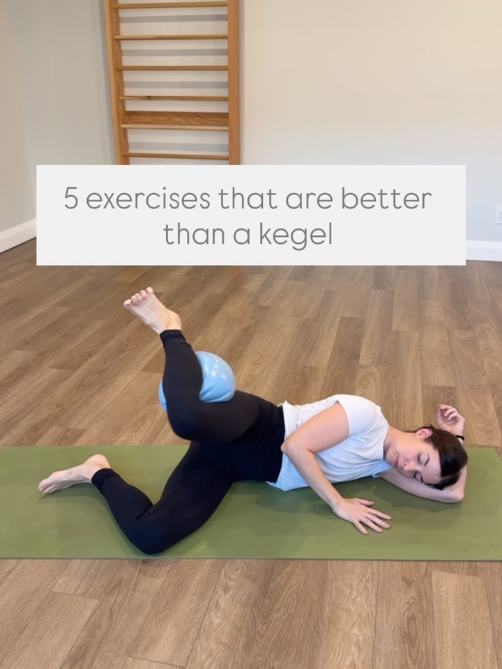 Here’s the thing about kegels:
They’re a little basic.
While squeezing and releasing might be part of your pelvic floor program (though not recommended for everyone), they don’t address an important truth about your pelvic floor muscles:
These muscles and them working functionally are heavily reliant on the structures around them.
Your pelvic floor muscles are constantly trying to adapt and react, yet they’re vulnerable to pressure and tension coming from other areas of your body- impacting how well they can function.
That means if your hips are chronically tight, you’re lacking range of motion, your pelvis doesn’t like to move, or important helper muscles like your inner thighs are weak- you’re going to experience those symptoms like leaking or heaviness or painful s€x
Each of these exercises provides much needed movement, relief, and support your pelvic floor needs to work well.
I encourage you to give them a try and even just see how your body feels afterwards- do you feel more spacious? Your pelvic floor does too. And will love you for it.