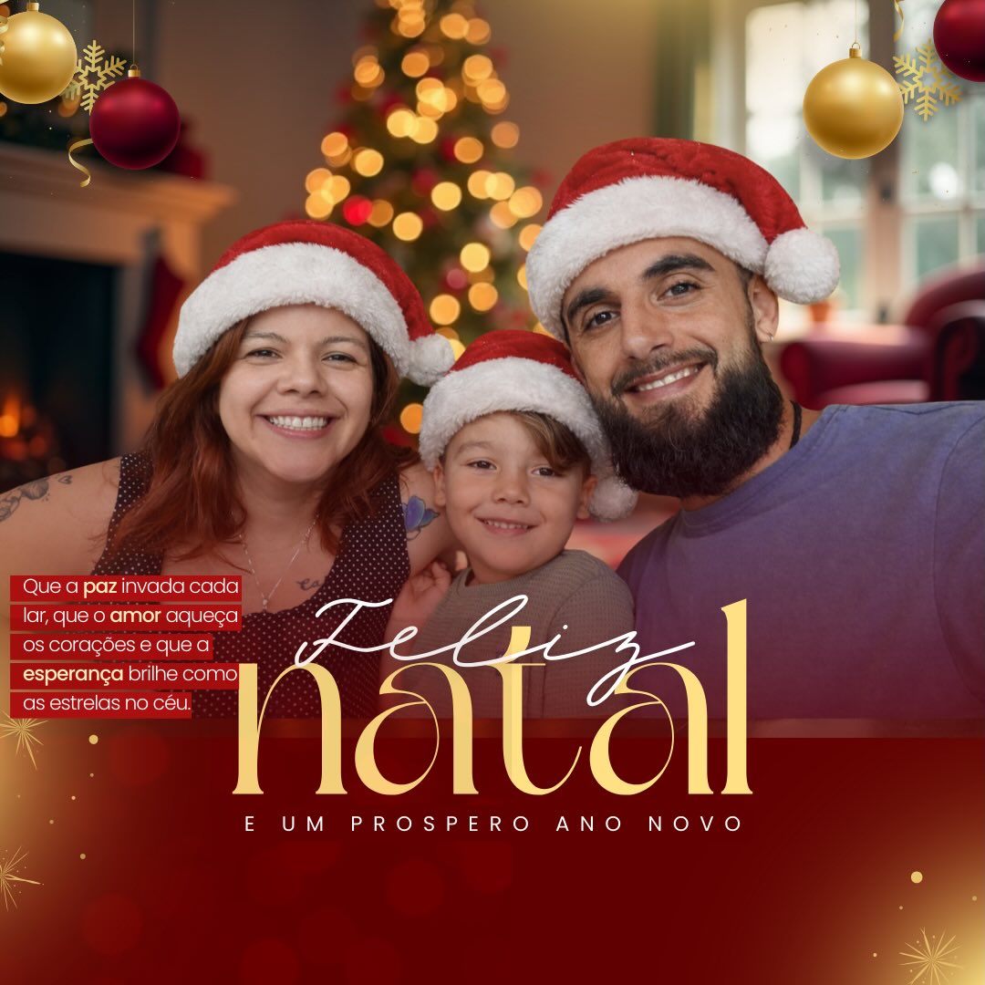 🎄 Feliz Natal da nossa família para a sua família 🎄
Que o espírito do Natal aqueça os corações, fortaleça os laços e renove a esperança. Desejamos dias de luz, amor e paz para você e todos que caminham ao seu lado.
Feliz Natal e um próspero ano novo.