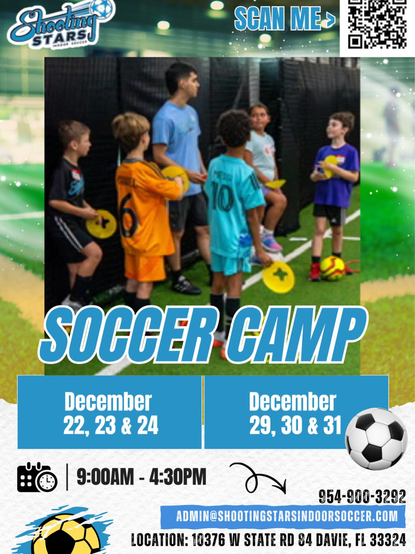 Winter full day camp ⭐️
9am-4:30pm
Registration now open 🚨
Call 954-900-3292 📱
#shootingstarsindoorsoccer