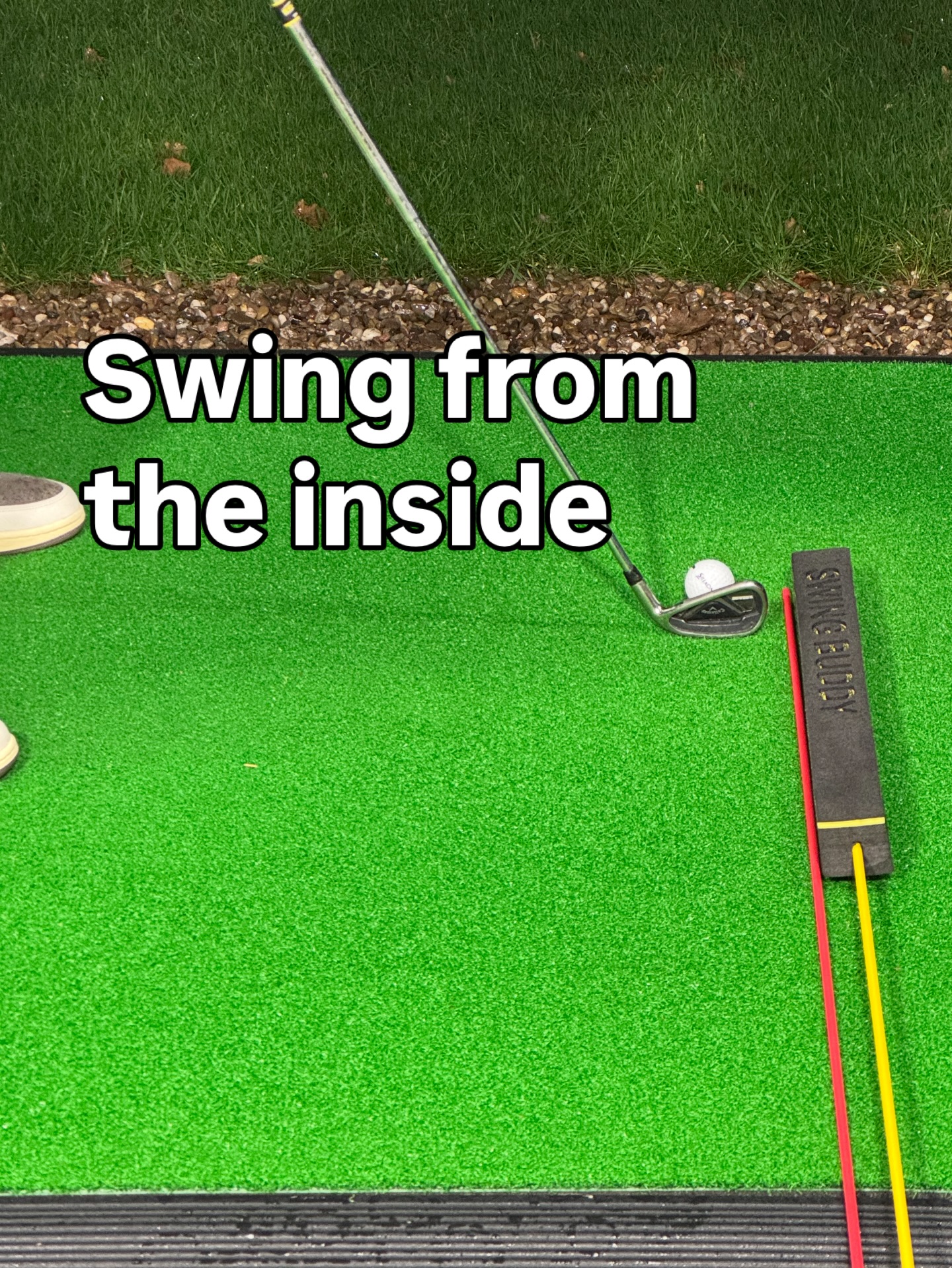 Using our plane buddy. You will never swing over the top ever again. #golf #golfswing #golftips