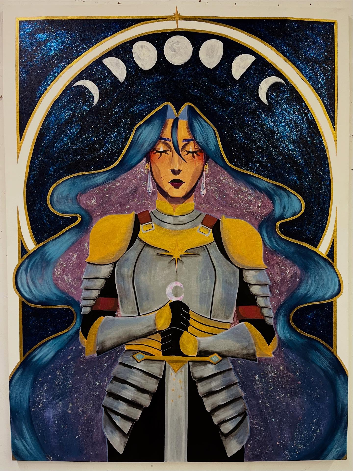 5 Finals Paintings
-
So for my final I was required to have 4 4’x5’ paintings
They are huge for me that is. I sized down a few and though you size down it means you have to make more soooo I did 3 3’x4’ paintings and 2 4’x5’ in the span of roughly a month-month and a half. I had to dedicate all my free time towards these paintings as I wanted to meet the day they were due so I estimated at least 1 painting per week. It was long but I did it >;D
Btw all of these glow in the dark 😳
-
1st piece- Josie/Jay in a Joan of Arc type of display
2nd piece- Caroline holding a Star
3rd piece- Isai holding on to the Sun
4th piece-Josie/Jay hair forming as an aurora borealis
5th piece- @santiabrab0 and I embracing
-
#art #acrylic #acrylicpainting #paintings #painting🎨 #paintingsoninstagram #arrtx #decoart #applebarrelpaint #glowinthedark #final #advancedpainting #paintingonacanvas