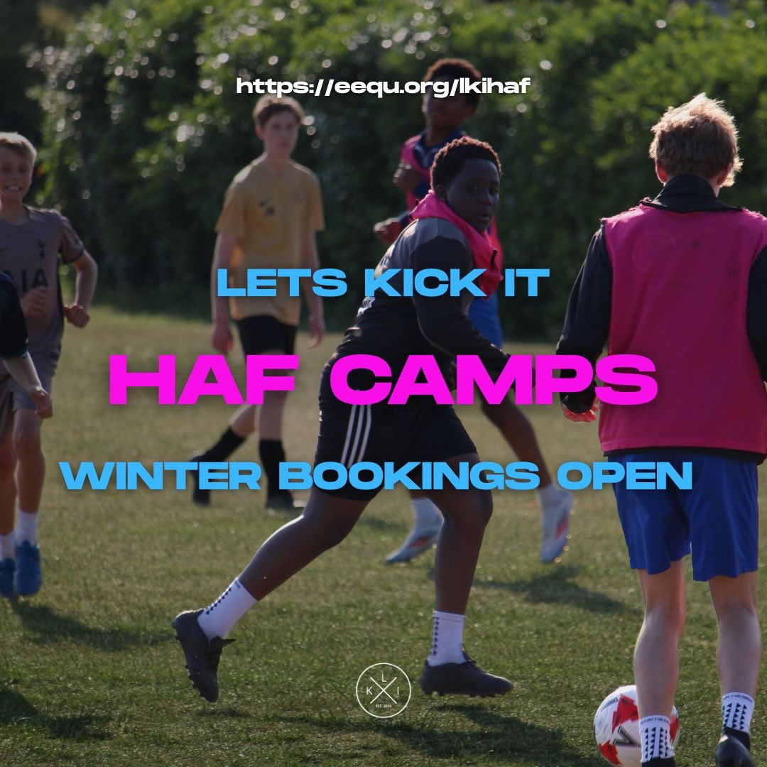 WINTER HAF CAMPS 🤩
FREE FOOTBALL & SPORTS CAMPS - Subject to eligibility. 🙂↔️
BOOKINGS ARE LIVE!
Our popular LKI HAF camps cover Broughton, Bletchley & Netherfield* this winter!
*Participants from Netherfield will be transported to our Broughton site, further information will be sent out once your booking has been confirmed.
What is HAF? 🤔
Funded football and sports activities plus hot meals for children who are in receipt of benefit related free school meals and other eligibility criteria.
Book your space today @ https://eequ.org/lkihaf 😎
☎️ 07415178399
📧 admin@letskickitsoccer.co.uk
💻 letskickitsoccer.co.uk
Come & Play The Lets Kick It Way!
#letskickit #haf #football #camp #community #mkcc #funded #fsm #development #fun #safe #chance #laugh #winter #break #miltonkeynes #broughton #bletchley #netherfield #bestinmk