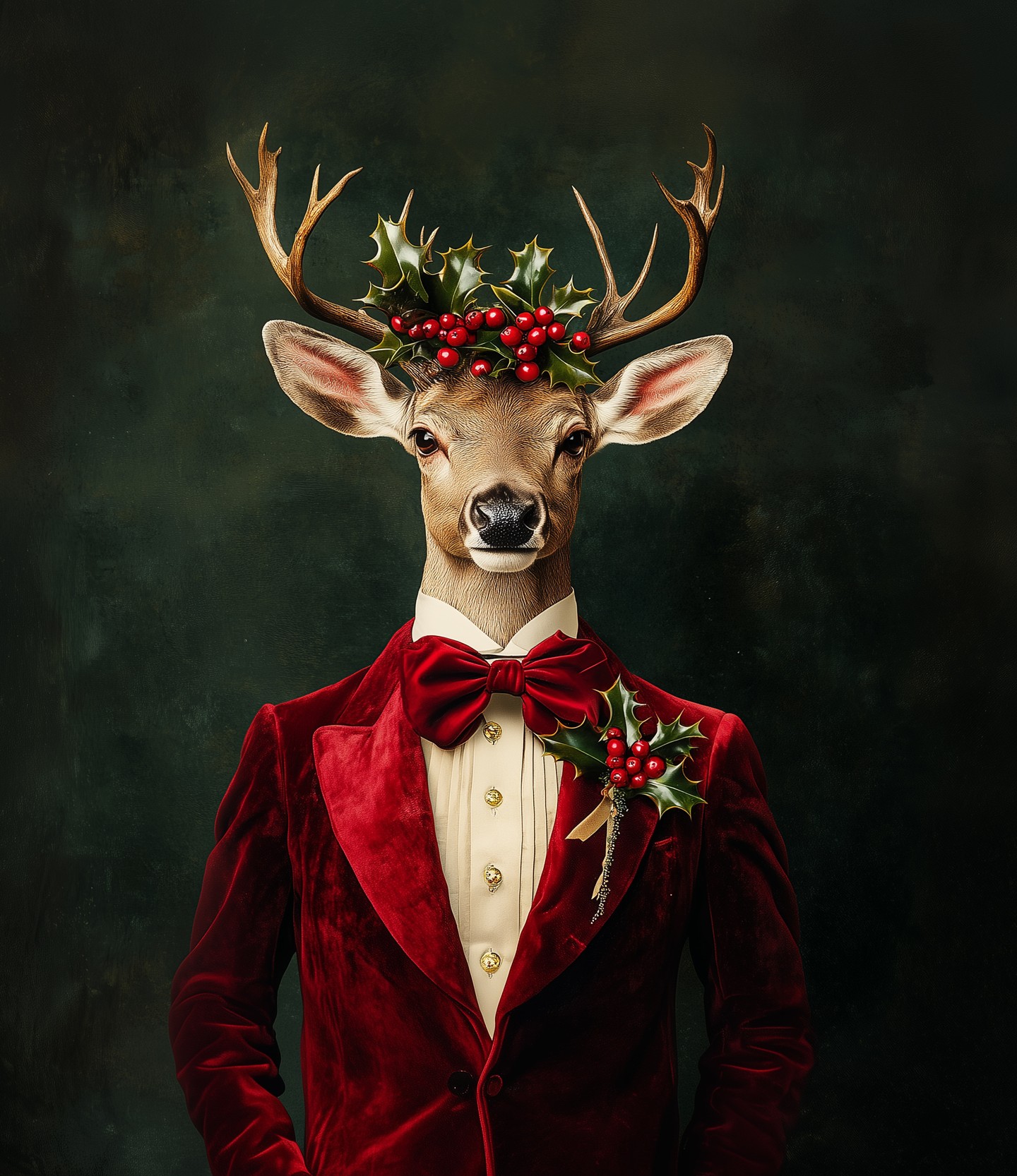 Forget Xmas jumpers! How about a fabulous velvet suit and a festive holly crown? Meet the coolest Rudolph in town.
#AnimationArt #GhibliStudio #Futurama #AliceInWonderlandArt #PetPortraits #CreativeInspiration
Explore more festive creatures at my Etsy shop. Augustusdodo.etsy.com