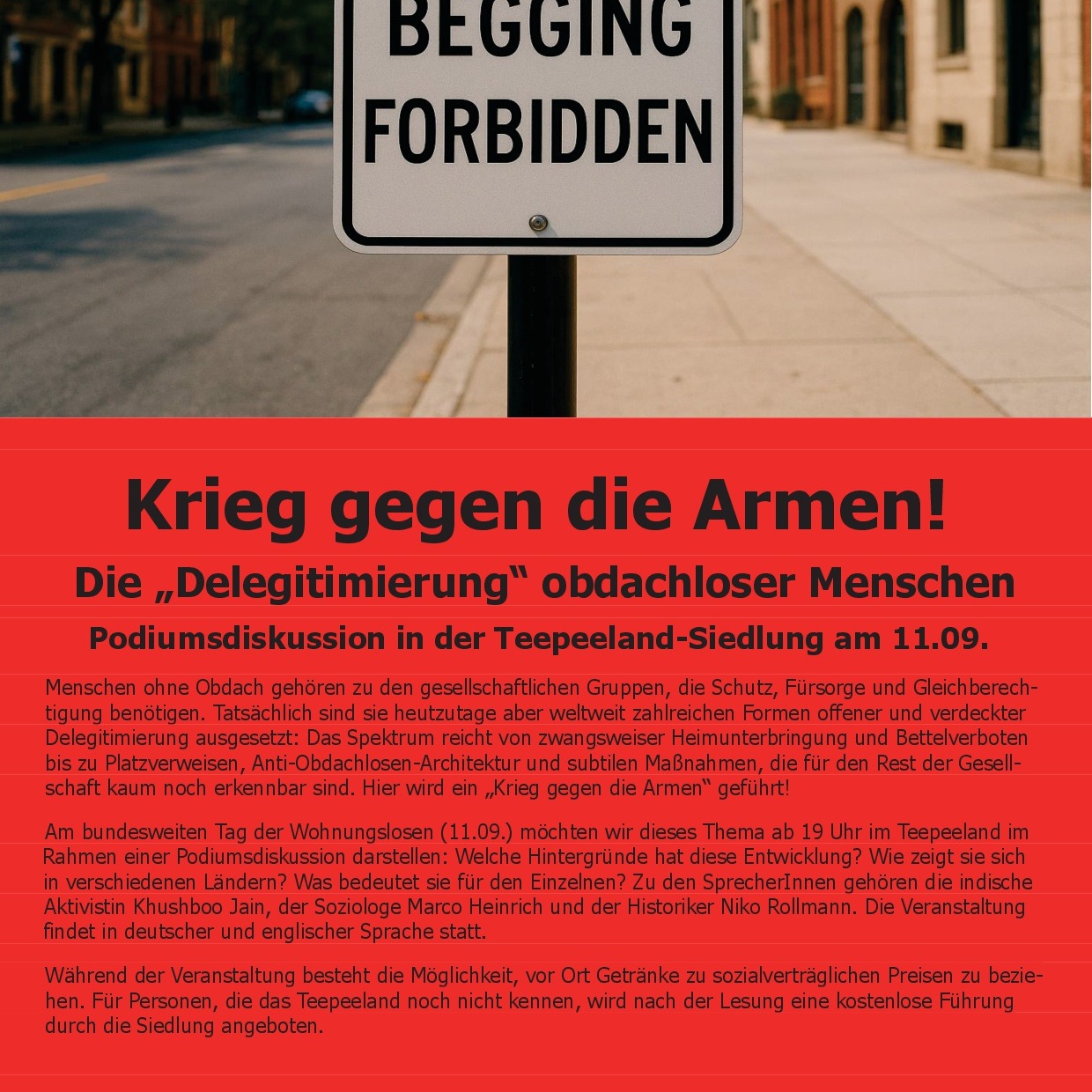 11.09.2025 von 19.00 - 22.00 Uhr
Köpenicker Straße 40, 10179 Berlin
Teilnahmegebühr 1,00 Euro. Anmeldungen bitte über www.rth-berlin.de
Robert-Tillmanns-Haus e.V. (zusammen mit dem Teepeeland)
www.teepeeland.wordpress.com