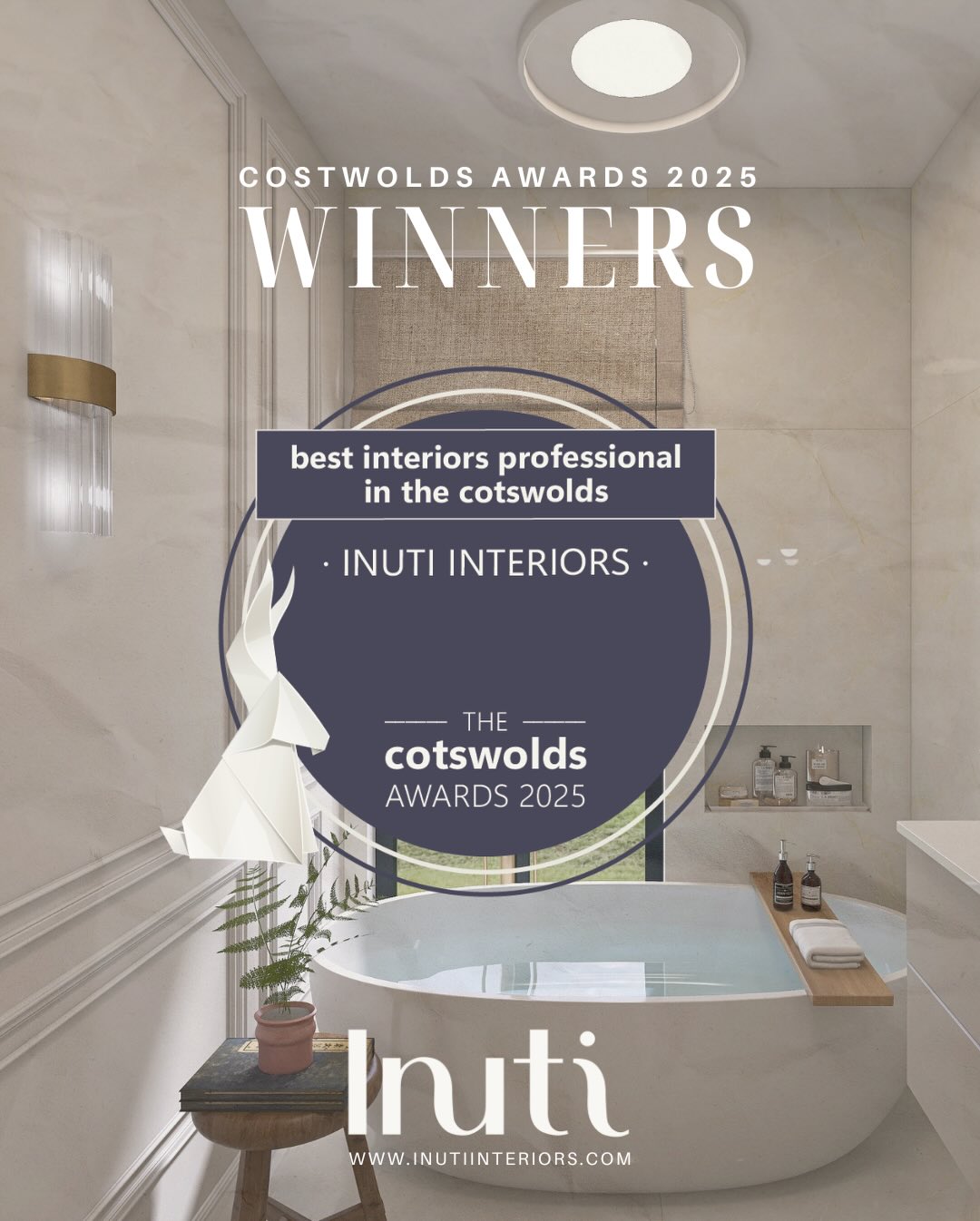 We’re thrilled to announce that we’ve been named Best Interiors Professional in the Cotswolds at The Cotswolds Awards!
A huge thank you to everyone who voted, you’ve made our December! It feels like getting an early Christmas gift we actually wanted.
We’ve got some really exciting projects lined up for 2026, and we can’t wait to share what we’ve been working on behind the scenes! ✨