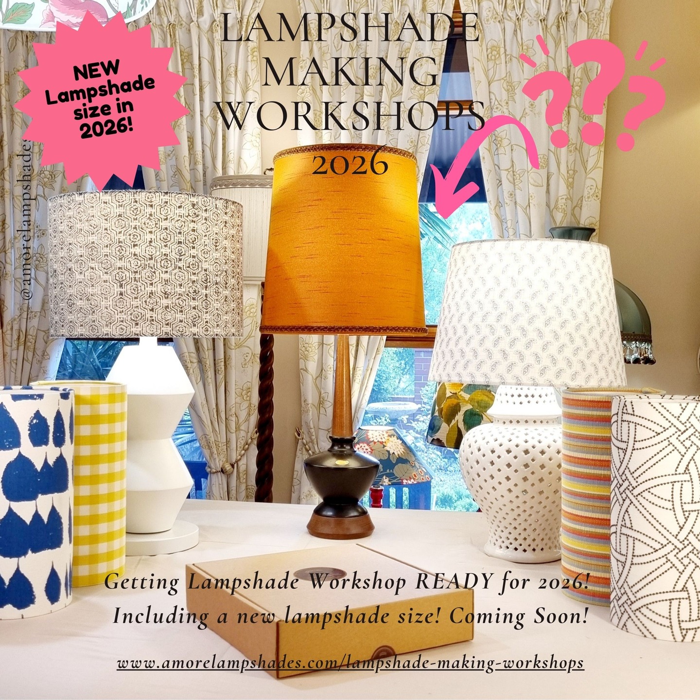 Getting my Lampshade Making Workshop calendar for 2026 organised and along with the dates for next year comes a NEW Lampshade SIZE you can make! π
Follow along for updates, or subscribe to my email listing via any page footer on my website for @amorelampshades updates direct to your in box!
www.amorelampshades.com
More coming soon!