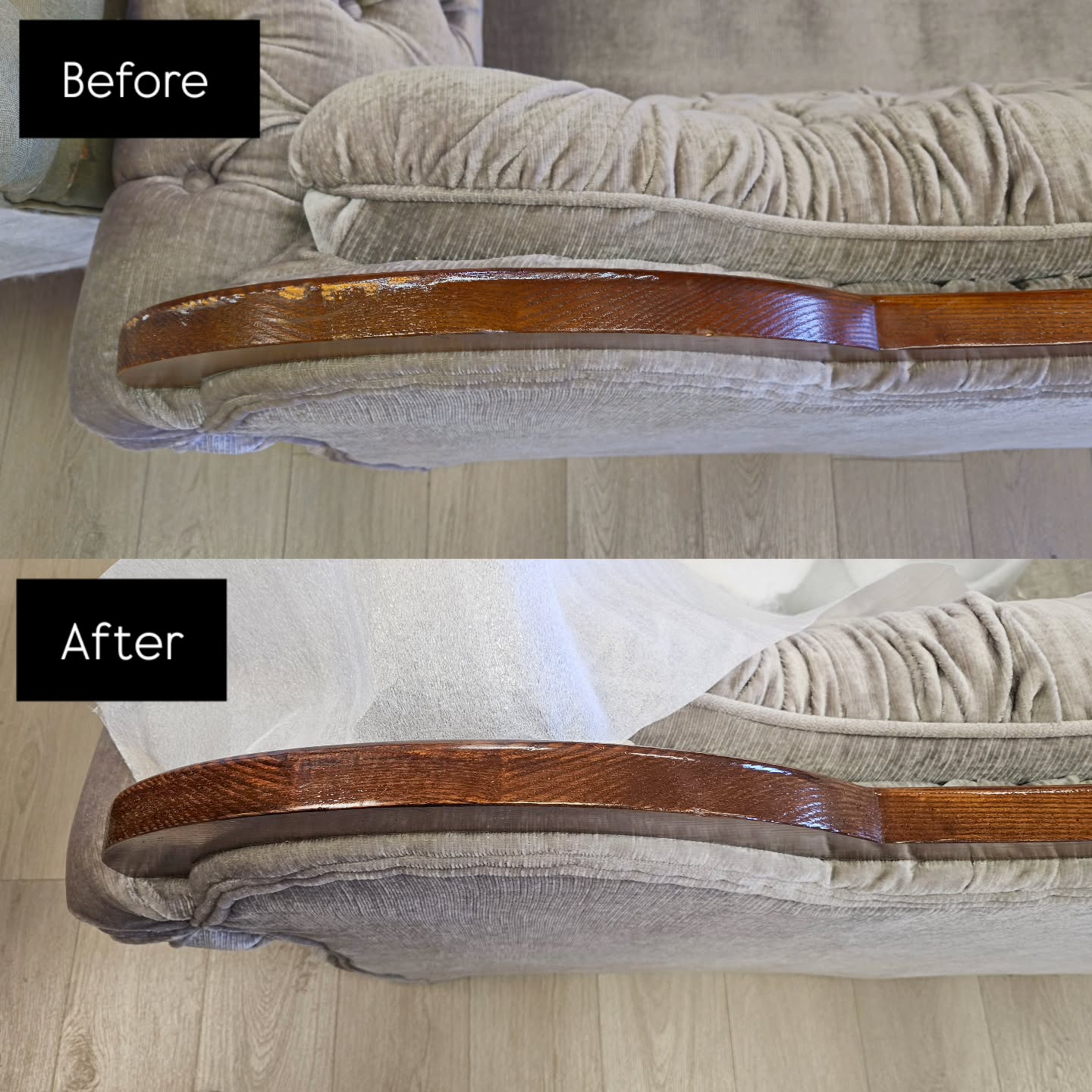 ✨ Wood Repairs That Bring Furniture Back to Life ✨
At Elegance Upholstery, we don’t just handle fabric and foam—we also restore, repair, and refinish the wood accents and features that make your furniture truly stand out.
This sofa and loveseat came in with damage from a recent move. A careful touch-up brought the wood back to a smooth, rich, like-new shine.
Whether it’s:
🔹 Minor touch-ups
🔹 Colour matching
🔹 Surface repairs
🔹 Or a full wood refinish
—we can restore the beauty of your furniture from the inside out.
If your pieces have scratched, faded, or damaged wood, we can help.
Send us a message for a quote!