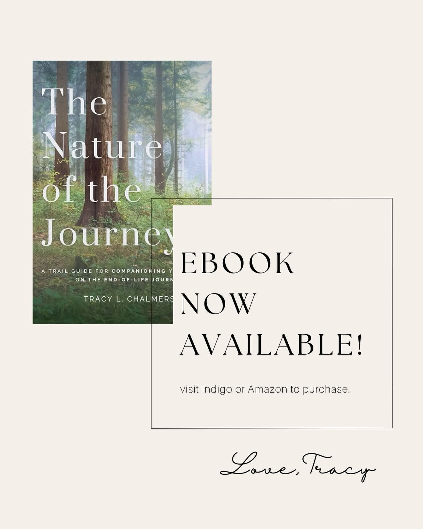 Exciting news, friends!
The Nature of the Journey is now available as an eBook!
I’m so thrilled - making the book available digitally means more accessibility, more ease, and more ways for this work to reach the people who need it most. Whether you prefer reading on your tablet, laptop, or phone, you can now carry this guidance with you wherever you go. 💛
And a little bonus:
For a limited time, the eBook is discounted on Indigo from $29.99 to $23.99. I’m not sure how long the sale will last, but if you’ve been waiting for the right moment to dive in - or to gift it to someone who might benefit - this may be just the right time.
#endoflifedoula#deathdoula#endoflifecare#palliativecare#companioning#thisiswhatlovelookslike
And… I can’t wait to record & release the audiobook version in 2026!!! 🎧✨
Thank you for all the support and love you’ve shown this book. It continues to amaze me how far its journey is reaching