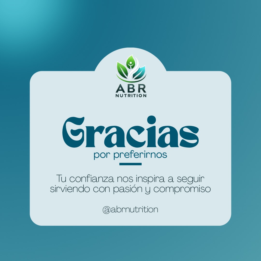 Gracias por elegirnos y confiar en ABR Nutrition. Seguimos comprometidos con acompañarte en cada paso de tu bienestar 🤍🌿
#GraciasPorPreferirnos #ABRNutrition #SaludConPropósito #thanksgiving