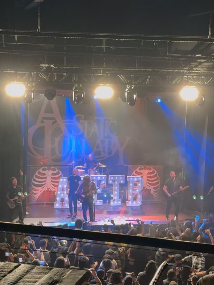 The 19 yr old me was so happy last night. Went to see one of my faves, A Static Lullaby, perform their 22 yr old album at the Observatory last night. They put on an amazing show but aside from that, we got to print their rib cage banners! How awesome is that?! To see our little shop doing big things on stage, it just made my little heart so happy! #observatory #observatoryoc #astaticlulllaby #orangecounty #screamo #printshop #invktrprints