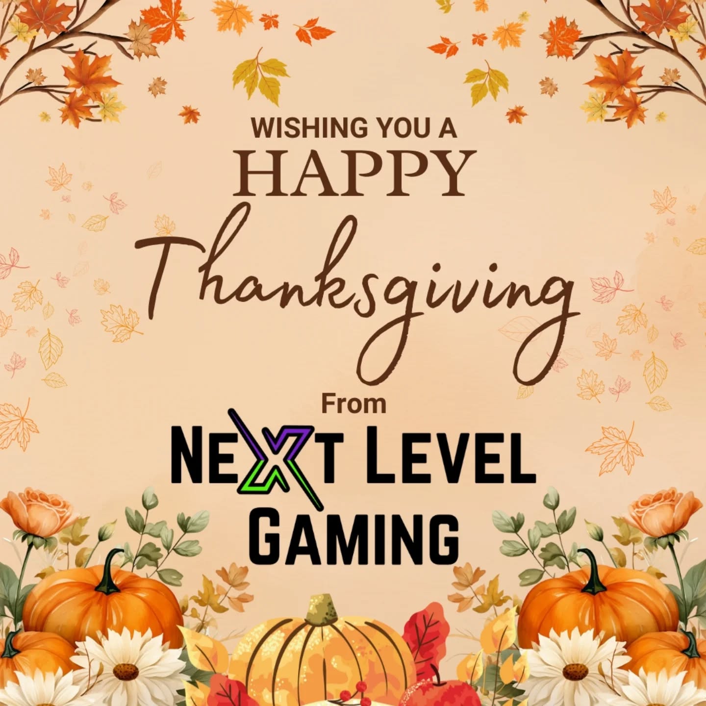Happy Thanksgiving from our Next Level Gaming family to yours! We hope you all have a blessed and memorable day full of good food, good friends and laughter. We are CLOSED today, see you all tomorrow during our normal hours!