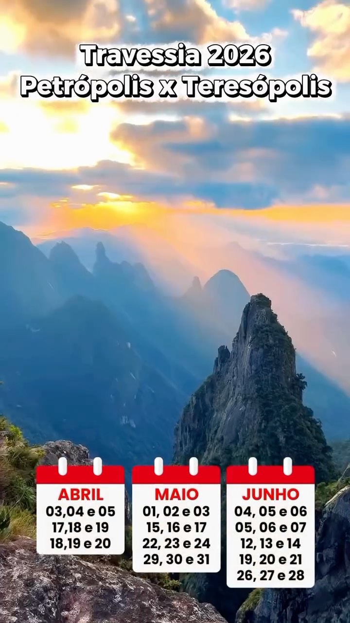 Travessia Petrópolis Teresópolis 2026 | Rodrigo Índio Tours
Existe um momento em que a cidade fica para trás e a montanha assume o comando. A Travessia Petrópolis Teresópolis é mais do que uma trilha. É um desafio, uma conquista e uma conexão profunda com a natureza da Serra dos Órgãos.
Em 2026, a Rodrigo Índio Tours te convida para viver essa experiência clássica do montanhismo brasileiro com segurança, planejamento e respeito ao seu ritmo. Caminhar entre vales, escalar o famoso Cavalinho, dormir sob um céu estrelado e acordar cercado por picos imponentes é algo que fica marcado para sempre.
Aqui, cada passo tem propósito. Grupo reduzido, condução profissional, apoio completo e a essência que faz da trilha uma verdadeira jornada humana.
Se você sente que é hora de sair do comum e viver algo que transforma, a travessia está te chamando.
Vagas limitadas para 2026.
Travessia Petrópolis Teresópolis com a Rodrigo Índio Tours.
#travessiapetropolisteresopolis #petropolis #teresópolis #trilheirosdobrasil #trilhas