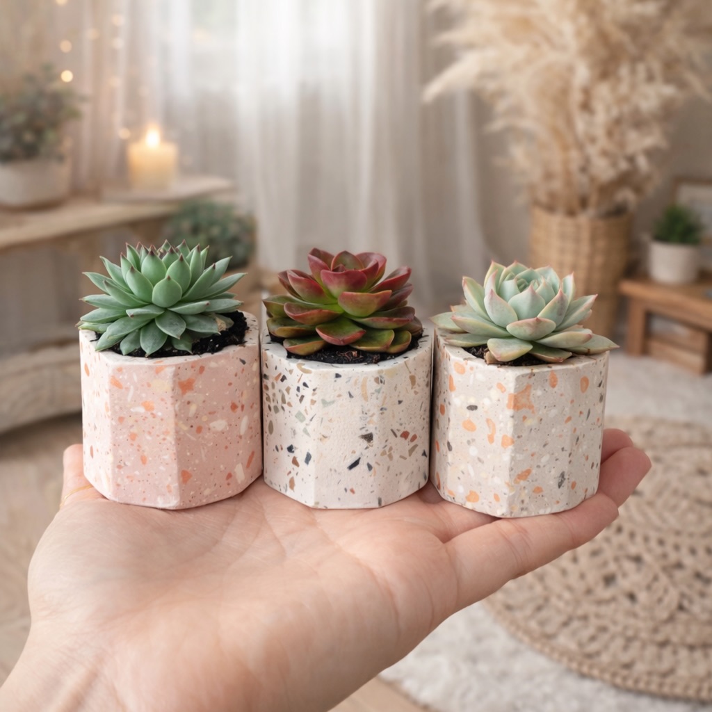 Obsessed with this trio of terrazzo mini planters ✨
Which one’s your favorite 😍?
Terrazzo home decor, planters, succulents, unique gift ideas, unique contemporary decor.
#terrazzodesign #terrazzodecor #uniquefinds #cementdecor #concretedecor
