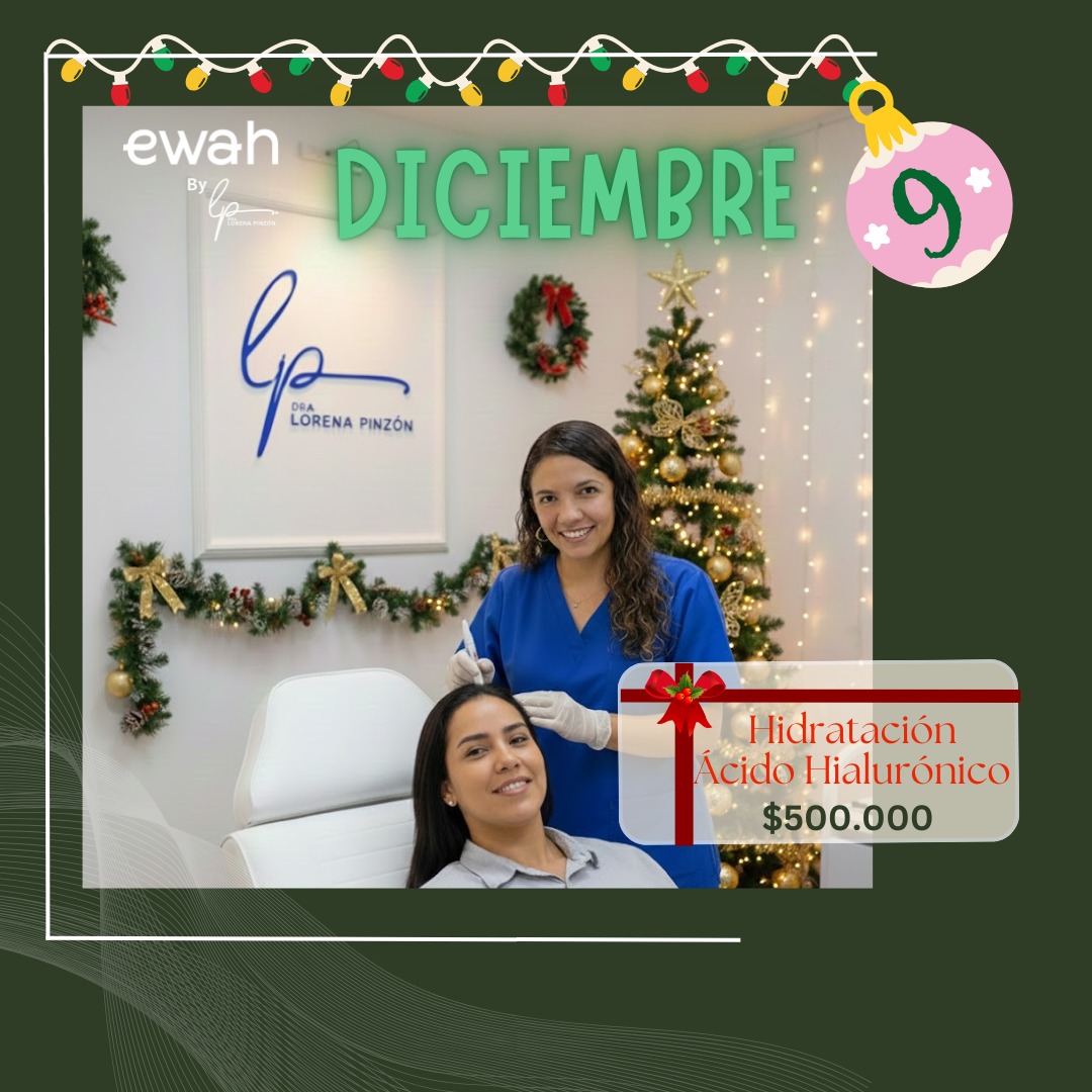 El calendario de adviento EWAH continua hasta el 13 de diciembre. No te quedes sin tu tratamiento.
Diciembre 9. Hidratación con acido hialuronico y Radiesse
Diciembre 10. Láser vascular
Diciembre 11. Láser CO2 para eliminación de verrugas
Diciembre 12. Tratamientonpara ojeras con acido hialuronico
Diciembre 13. Contornonde ojos con Jalupro