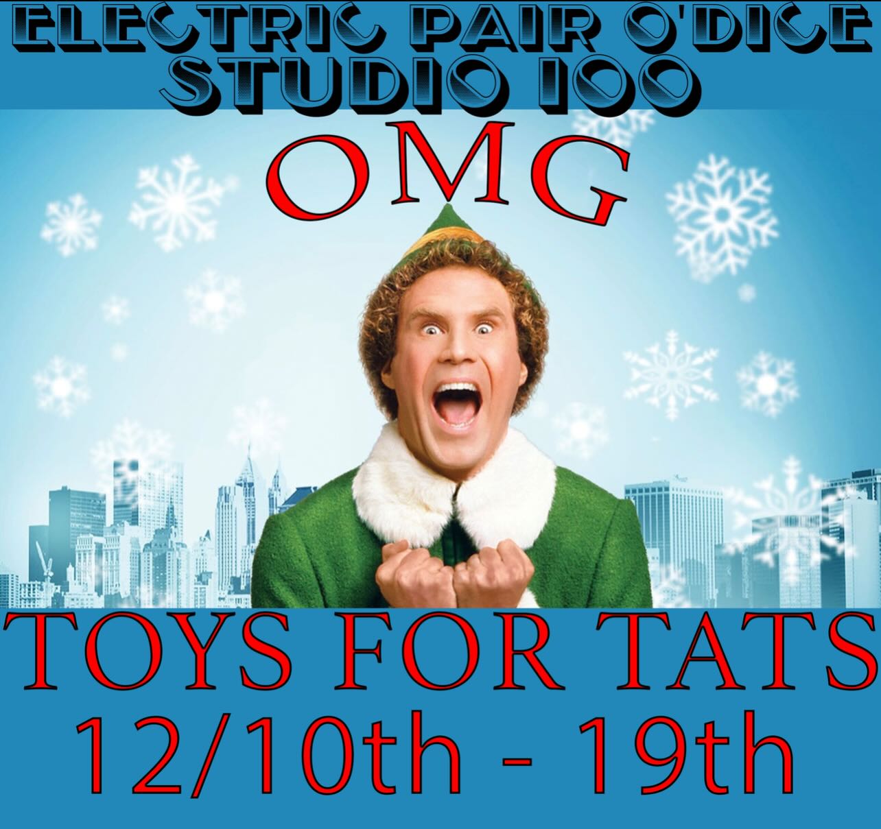 It’s an honor to hold our Second Toys for Tats event.
Bring in a new unopened toy of $10 or more and get $25 off your tattoo (2 per customer max and must have the receipt) put a smile on a child’s face we’ll be donating everything to Caroline’s Promise
#studio100bg #toysfortats #electricpairodice