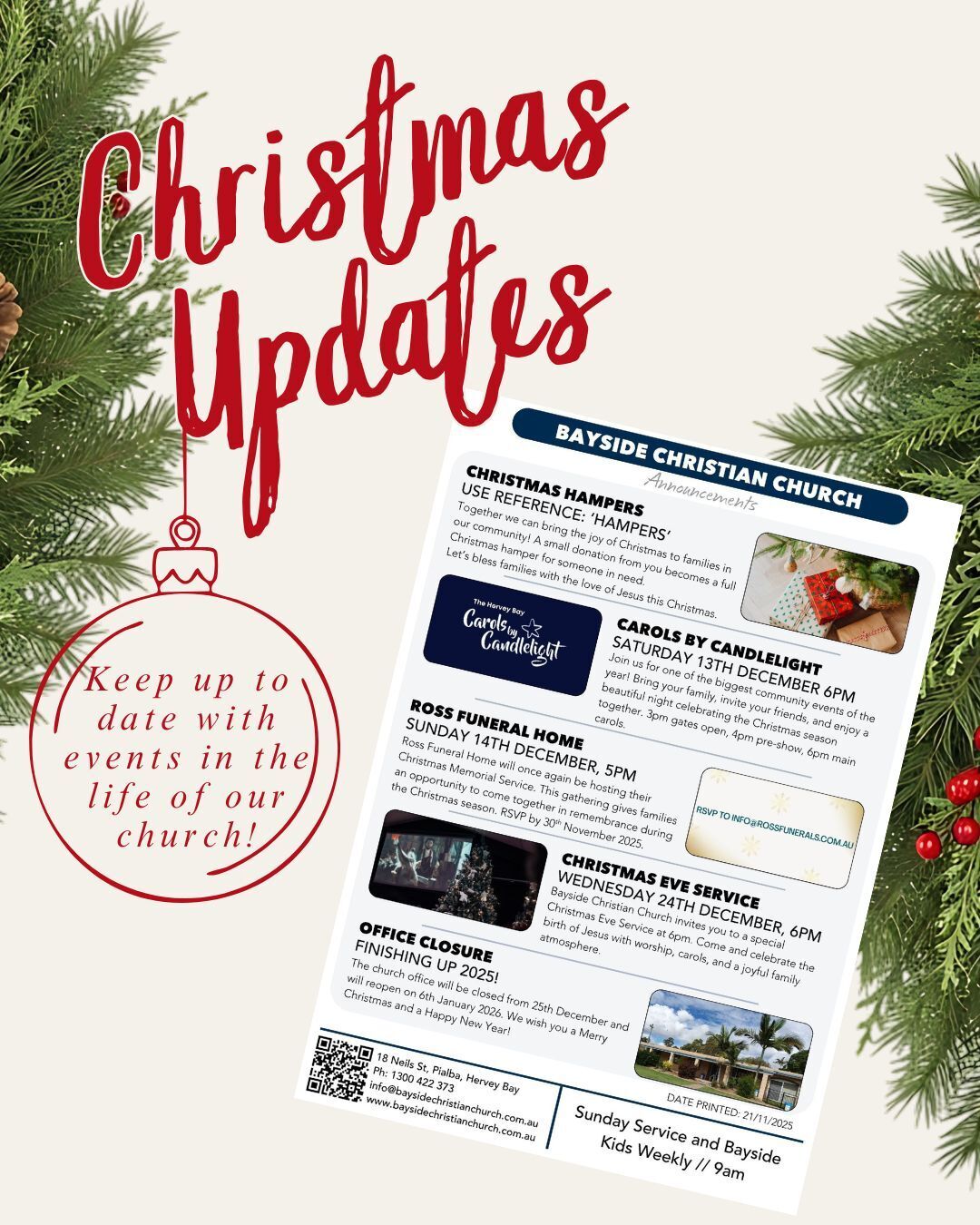 The latest announcement sheet has been released this past week and contains all of the most recent information about end of year dates, events and closing periods. The next announcement sheet will be release in the New Year of 2026!
Can you believe we're nearly there already... ๐ซข ๐