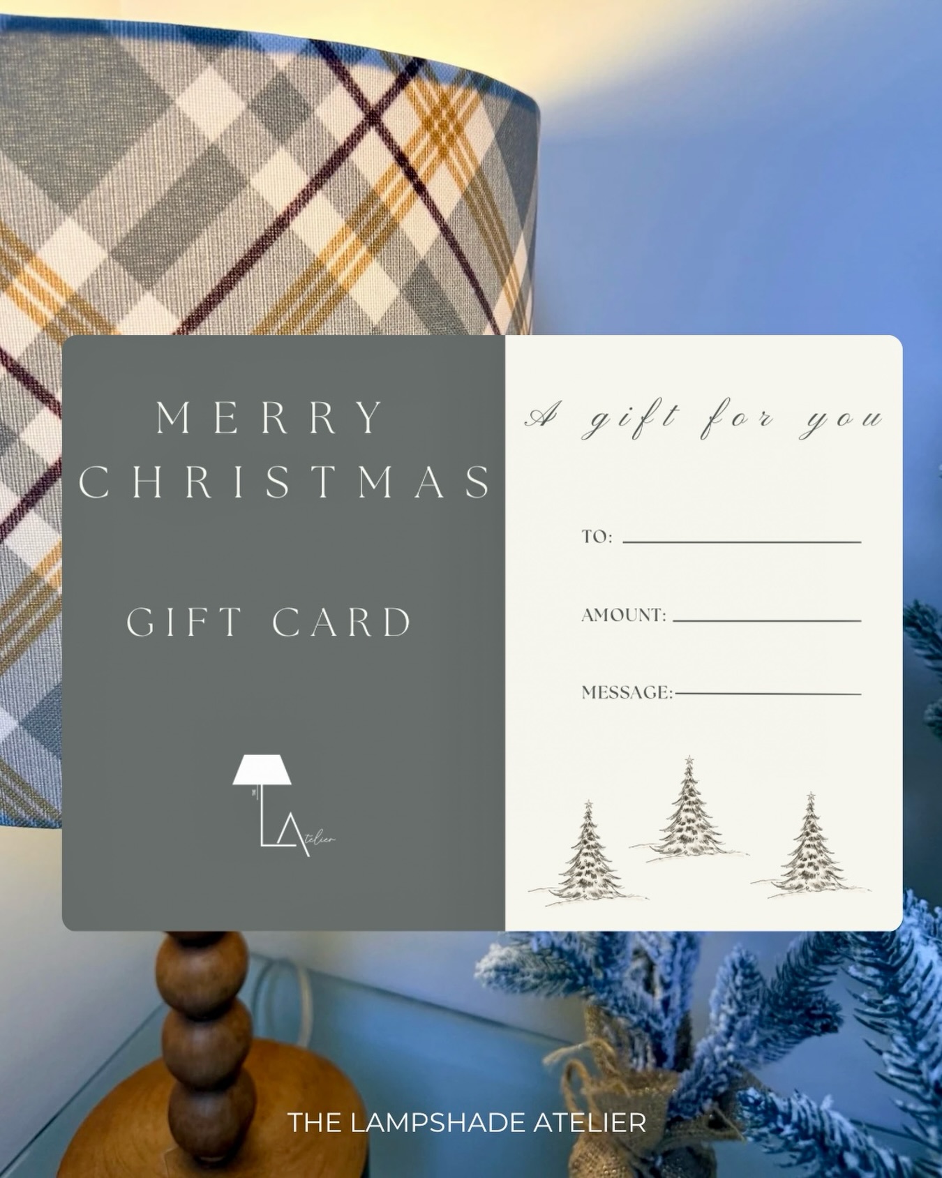 𝑳𝒊𝒈𝒉𝒕 𝒖𝒑 𝒕𝒉𝒆𝒊𝒓 𝑪𝒉𝒓𝒊𝒔𝒕𝒎𝒂𝒔! 🎄✨
Give a gift that truly brightens the season! ✨
The 𝐋𝐚𝐦𝐩𝐬𝐡𝐚𝐝𝐞 𝐀𝐭𝐞𝐥𝐢𝐞𝐫 𝐆𝐢𝐟𝐭 𝐂𝐚𝐫𝐝 is perfect for those who love craftsmanship, curated materials, and pieces made with intention. ❤️
Your loved ones will be able to pick the pieces that will make their space shine! It’s the easiest -and prettiest!- way to gift something personal and meaningful! 🎄🎁 ❤️
How the 𝐋𝐚𝐦𝐩𝐬𝐡𝐚𝐝𝐞 𝐀𝐭𝐞𝐥𝐢𝐞𝐫 𝐆𝐢𝐟𝐭 𝐂𝐚𝐫𝐝 works:
1️⃣ Choose the amount of your choice.
2️⃣ Write a personalized message to make this gift your own.
3️⃣ Send it directly to your loved ones or print it out.
Let your loved ones create the perfect glow with your gift. ✨
#merrychristmas #holidaygiftig #giftcardideas #shopsmall #christmasgiftideas #giftsforthehome #handcrafteddecor #bespokelampshades #the_lampshade_atelier