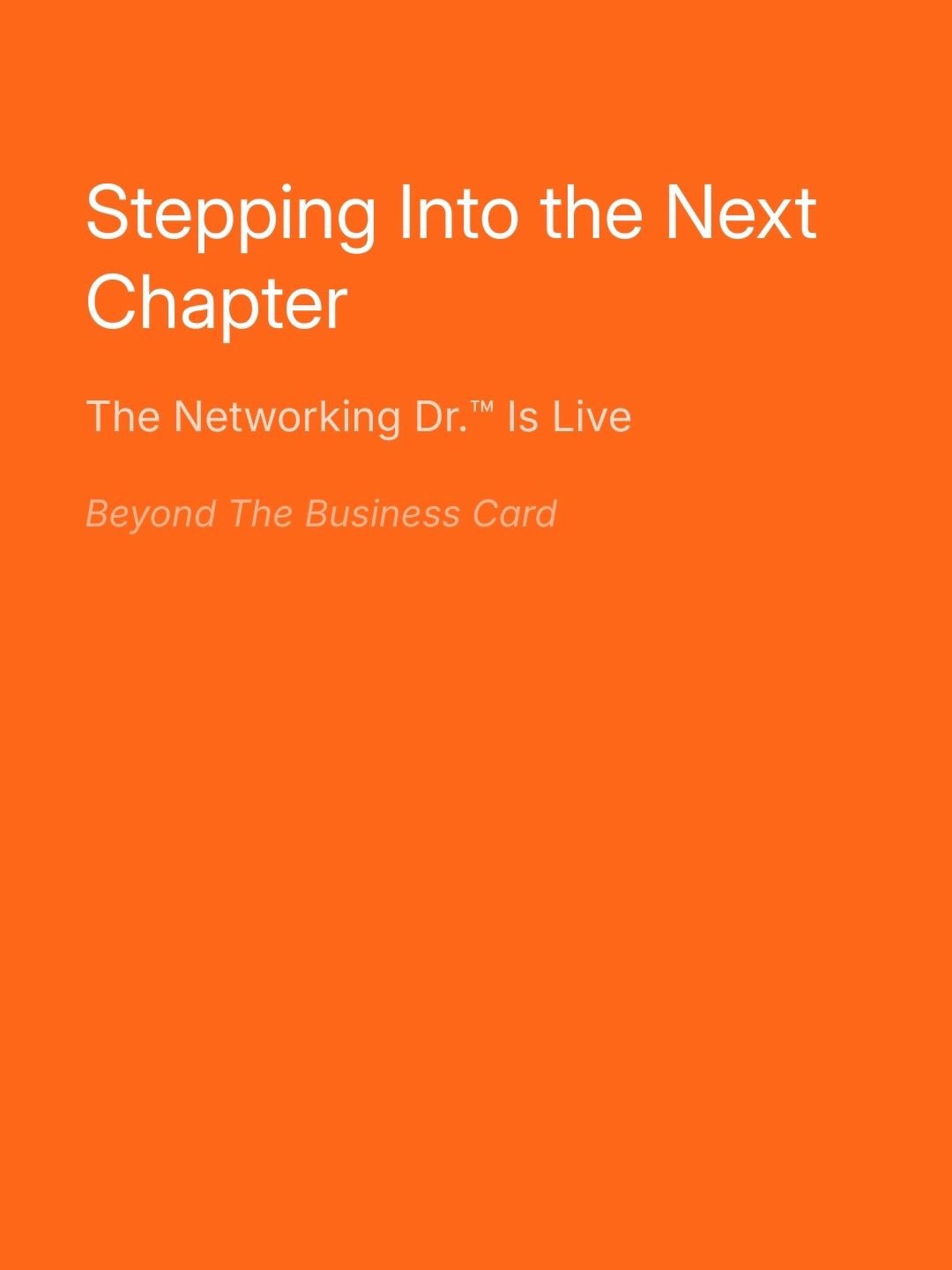 New on Substack: I’m sharing where The Networking Dr.™ is headed next — and the strategic pillars guiding my work with leaders, founders, and organizations preparing for 2026.
If you’re focused on growth, influence, or visibility next year, this one’s for you.
🔗 Read the latest issue on Beyond the Business Card.
https://open.substack.com/pub/thenetworkingdr/p/stepping-into-the-next-chapter?r=rthlv&utm_medium=ios