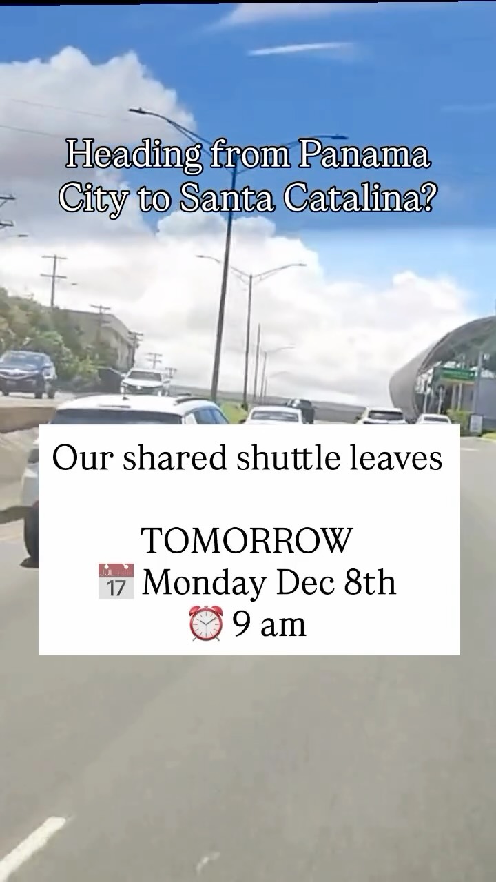 🚐 Shared Shuttle Tomorrow — Panama City → Santa Catalina
Leaving at 09:00 AM — limited seats available!
Direct, comfortable and perfect for solo travelers & couples!
📲 Message us on WhatsApp to book your seat +507 6206 4703
#PanamaCityToSantaCatalina #SantaCatalinaPanama #PanamaShuttle #PanamaTransport #VisitPanama #BackpackingPanama #SurfPanama #panama #panamacity #cascoviejo #transportationpanama #grouptransportation #sharedshuttle