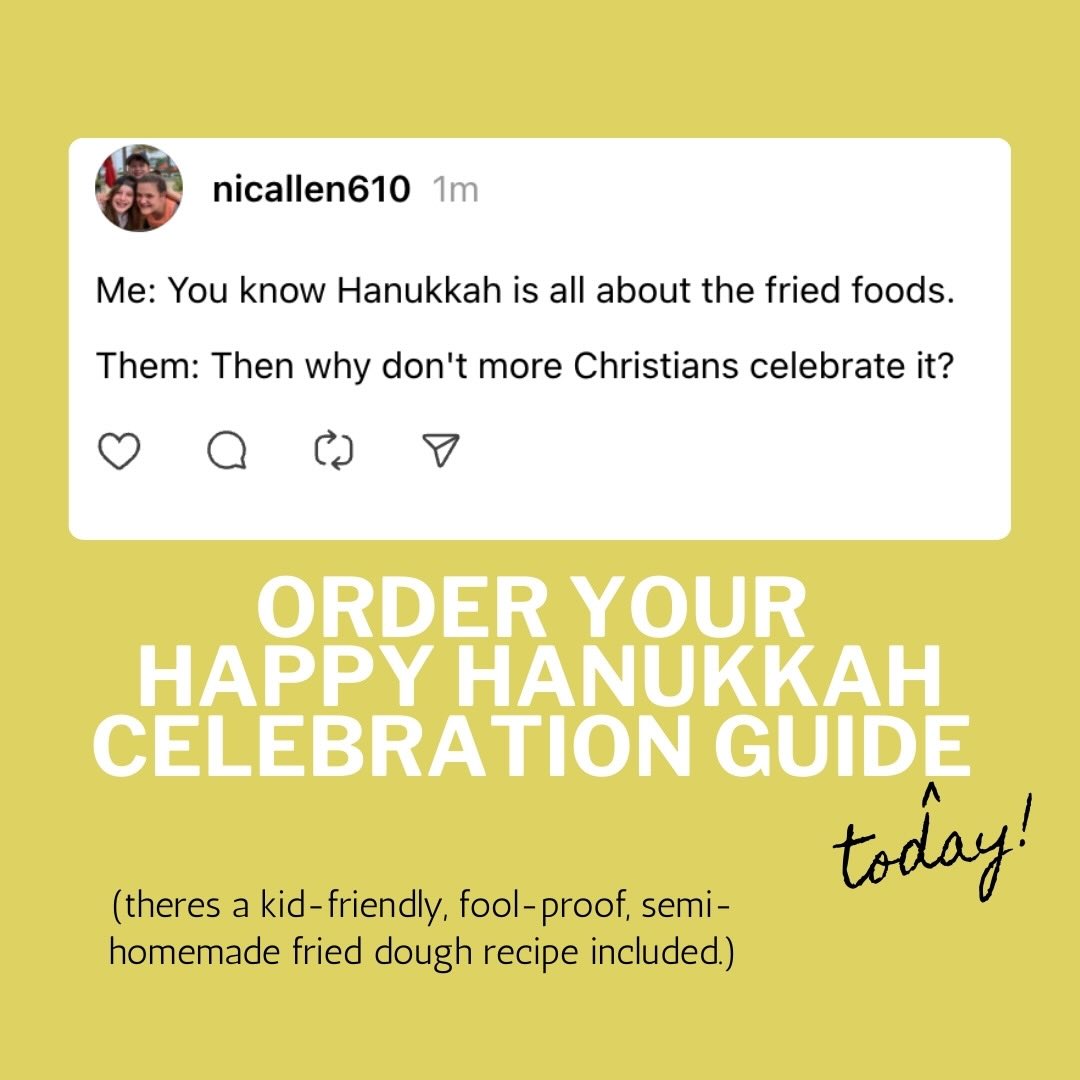 I like to call it dedication & dessert. Those are the things that stand out to me about Hanukkah. It's all about perpetual dedication and the occasional fries dough. 😆
•
Hanukkah starts at sundown tomorrow night. There's still time or order a Happy Hanukkah Guide.