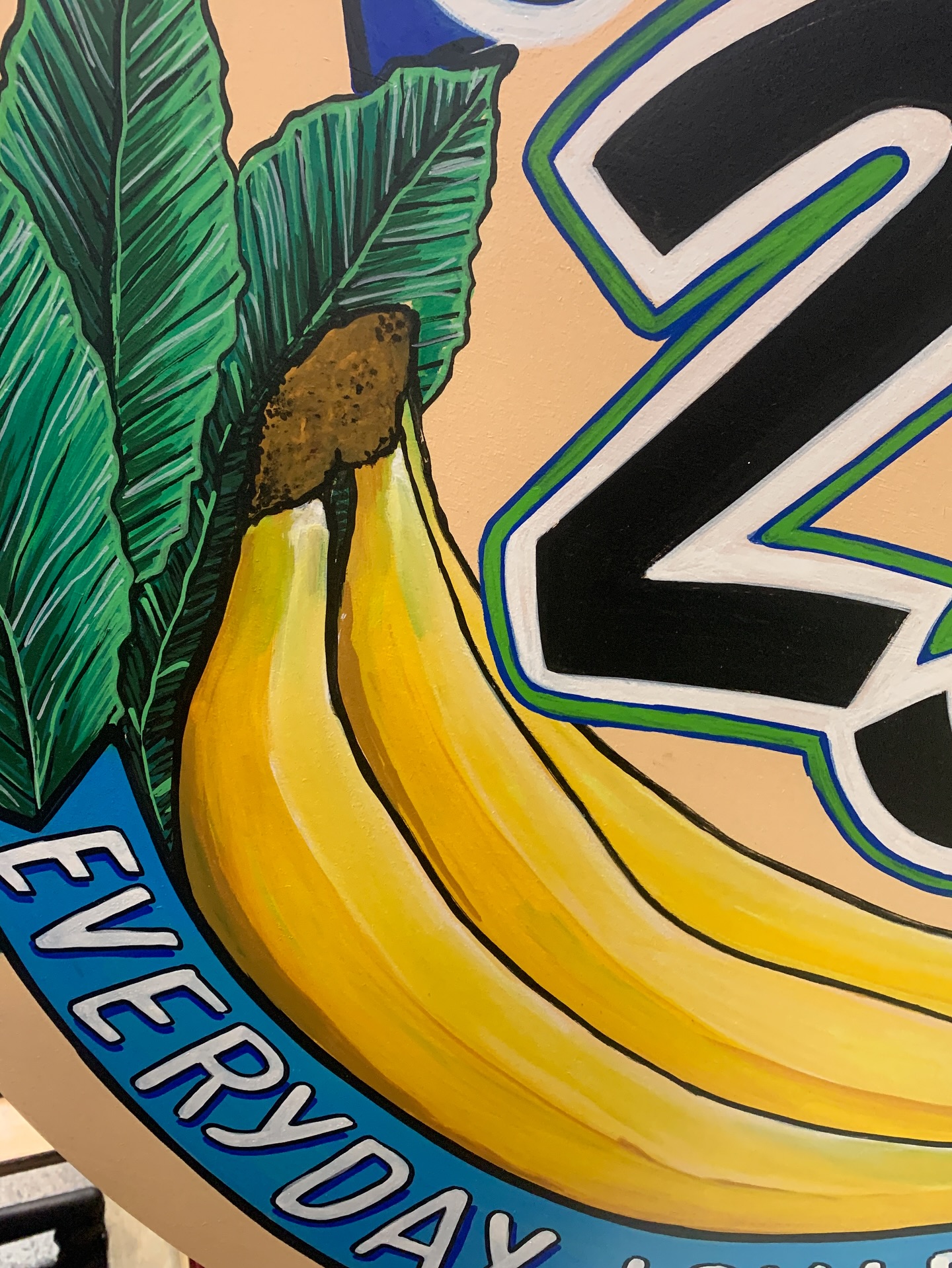 Just a nice banana closeup. 💛💛💛Hand painted on wood panel.