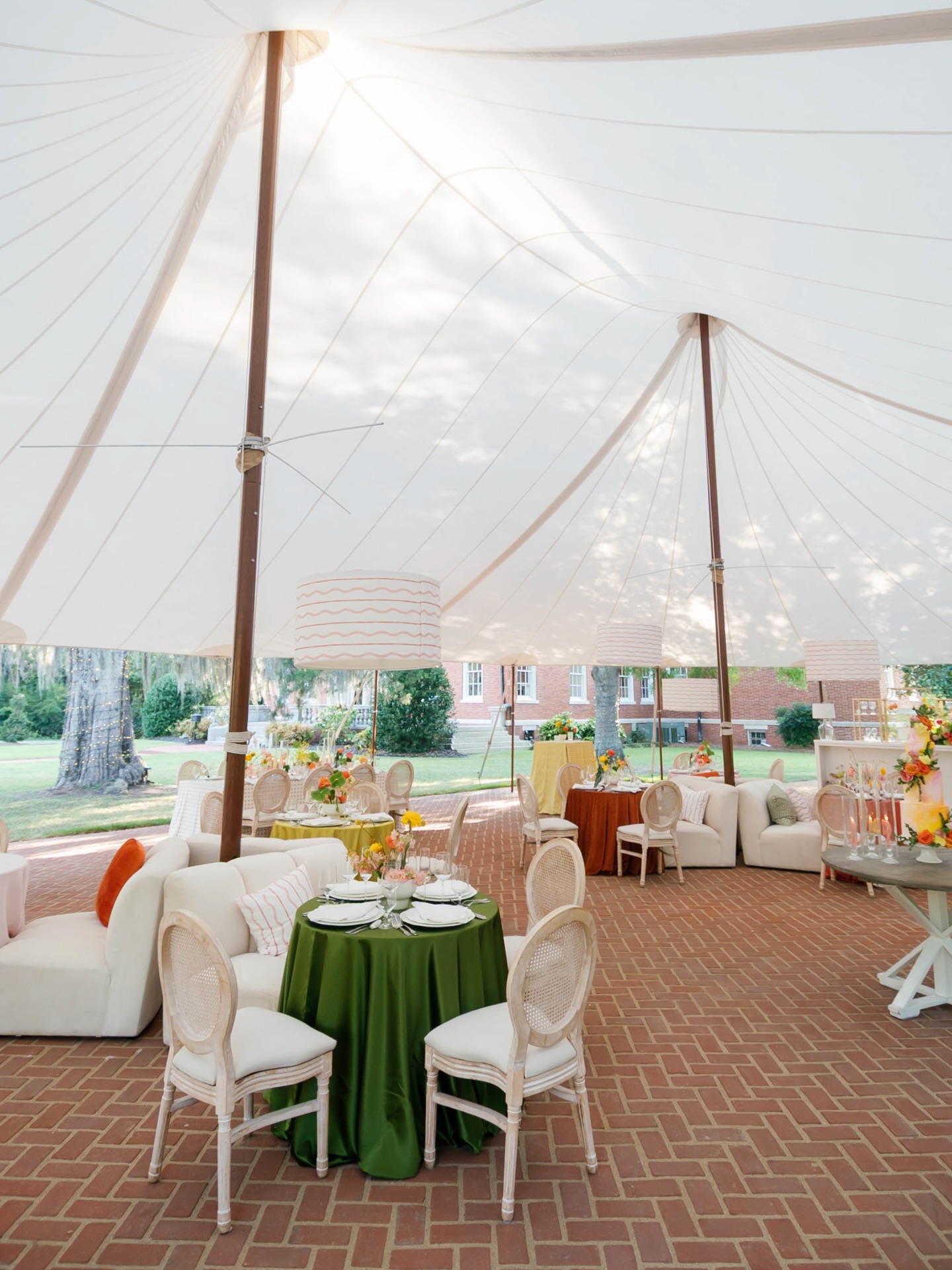 After years of battling grass wear from constant foot traffic—and re-sodding season after season—we made the decision this past fall to install a permanent brick herringbone terrace beneath our double sailcloth tent. This upgrade allows us to offer a consistent, durable foundation for every wedding and event, comfortably accommodating up to 200 guests (that’s 400 happy feet 😜) while maintaining the beauty of the space.
We’re still over the moon to be featured in the 25th Anniversary Silver Edition of Alabama Weddings alongside this incredible vendor team, and we absolutely love how @pipervine captured our newest addition.
Stay tuned as we share highlights from this beautiful issue and a look back at the unforgettable weddings we were so fortunate to host throughout 2025.
The Creatives
Photography: @pipervine
Venue & Sailcloth tent: @the1616house
Bridal Gown: @mcclendonbridals
Bridesmaids Gown: @bellabridesmaidsbham
Cake: @kjselegantpastries
Catering: @savoiecatering
Cocktails: @beveragemgmt
Event & Floral Design: @designsnouveau
Hair & Makeup: Cait Moreno & Erin Milkay @make_up_mel
Jewelry: @diamondsdirect
Stationary: @paperhausstudio
Magazine: @alabamaweddings
Rentals: @quest_events
Linens: @nuagedesignsinc
Portrait Artist: @simpliekimmie
