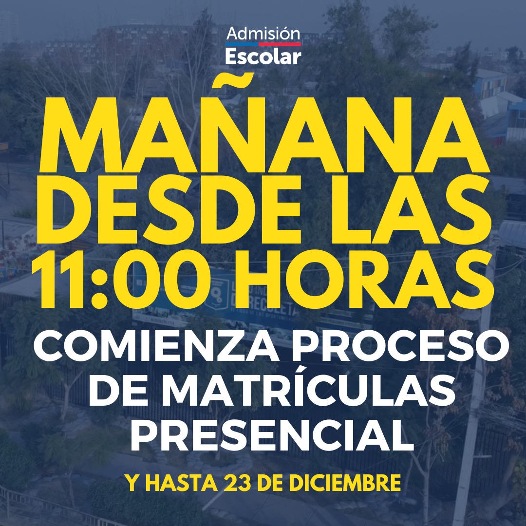 🚨 IMPORTANTE: MAÑANA INICIA EL PROCESO DE MATRÍCULAS
🕚 La atención presencial comenzará a las 11:00 horas.
Queremos organizar adecuadamente los espacios y coordinar la llegada de apoderados, por eso iniciaremos en ese horario.
(Lo ideal es que llegues a partir de esa hora para que podamos atenderte como corresponde 😊)
💻 Si completas tu pre matrícula hoy, nuestro equipo podrá contactarte desde las 08:00 horas para orientarte y avanzar en el proceso.
🏫 Si prefieres asistir de forma presencial, recuerda que la atención será desde las 11:00 horas.
Si tienes dudas, estamos disponibles por WhatsApp, teléfono o correo. ¡Felices de ayudarte! 💬✨
Liceo Industrial de Recoleta