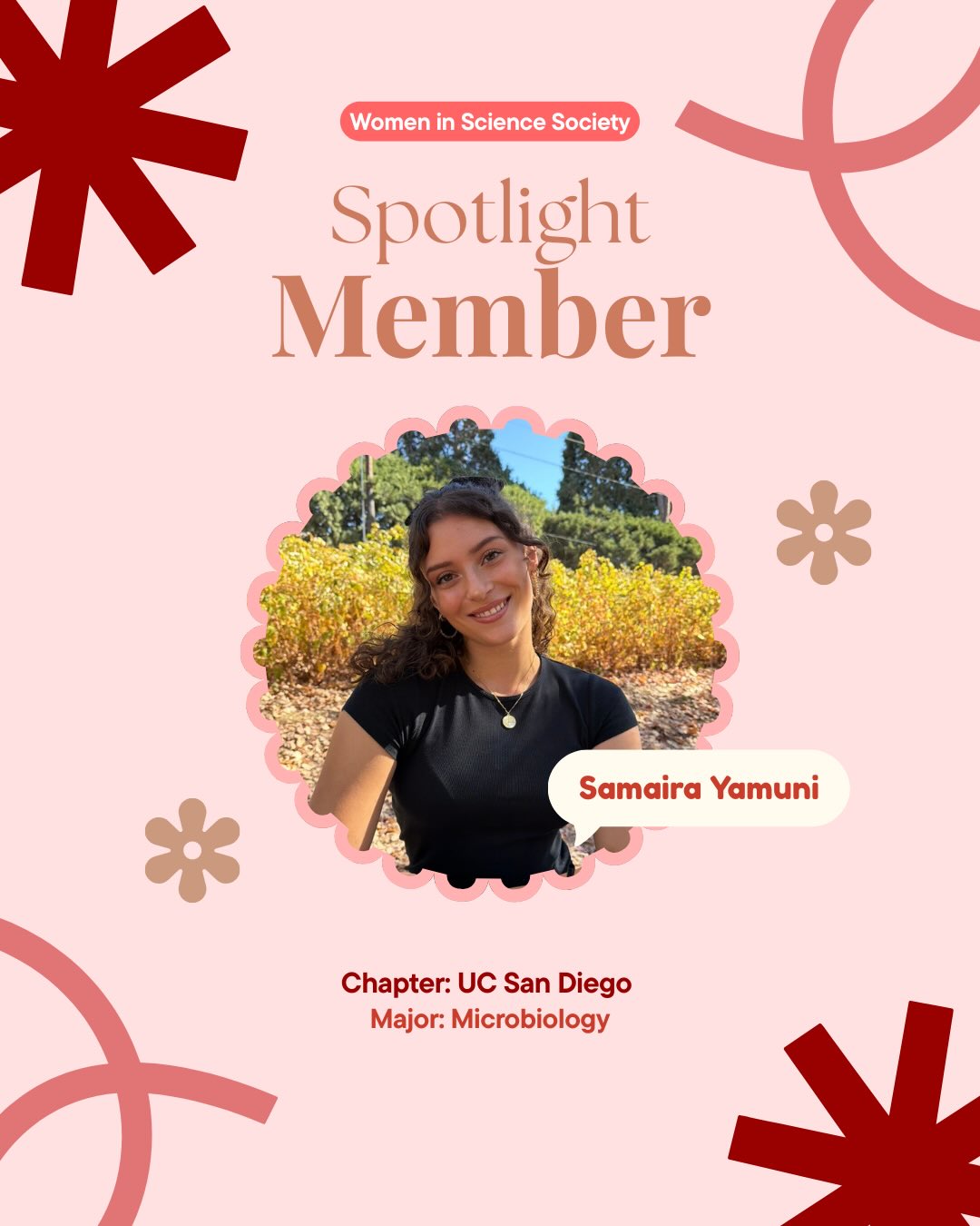 This week, we’re shining the spotlight on Samaira Yamuni, a member from our UC San Diego chapter!
Samaira is a pre-PA student who has found her place and people at @wss.at.ucsd. Swipe to get to know Samaira and visit our website for her full feature and more spotlights coming soon!
Follow @wss.at.ucsd to keep up with Samaira and our chapter at UCSD 🫂✨