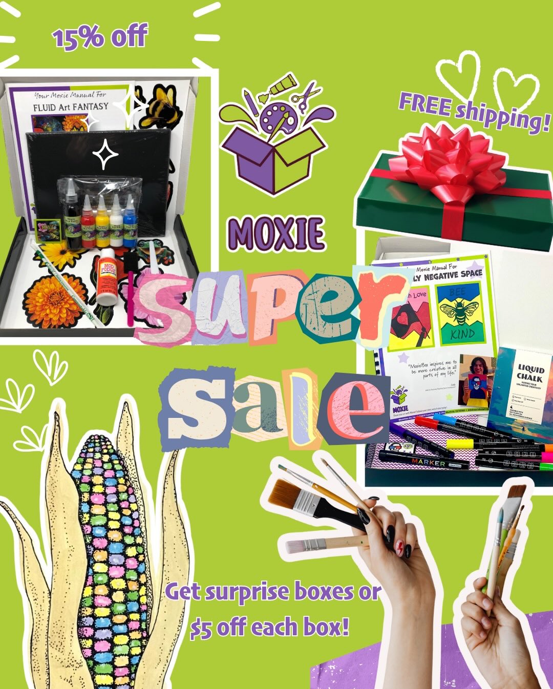 Swipe to find your favorite lesson! These art kits are all featured in our SUPER SALE going on now! Once they are gone, that’s it!
We also have a bunch more art kits to choose from if you are purchasing for a semester or year long art curriculum for your artist(s)! Save money and free shipping is available!
PLEASE SHARE!
Visit MoxieBoxArt.com (link in bio) for all the details!
#savemoney #artkitsforkids #artkits supersale artlessoninabox holidaysarecoming greatgifts homeschool homeschooling allages savemoney youngartist funforallages dontmissout moxieboxart moxie moxiebox boxedart dontmissout trendingnow homeschooling homeschool homeschoolart artbox