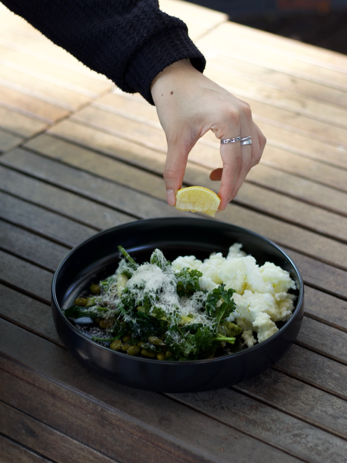 Wholesome & satisfying — Scrambled Whites & Greens.