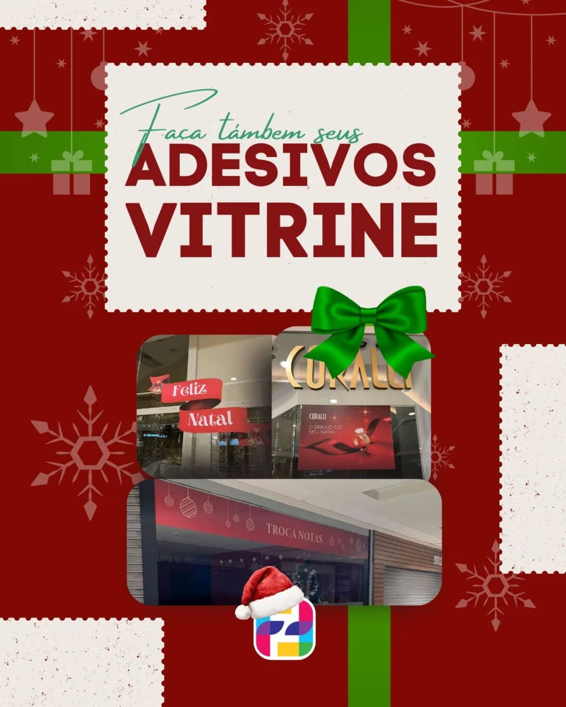 ✨ Deixe sua vitrine no clima do Natal! 🎄
Transforme seu espaço com adesivos personalizados, cores vibrantes e identidade visual que chama atenção de verdade.
✔ Produção rápida
✔ Qualidade profissional
✔ Ideal para lojas, quiosques e vitrines de shopping
🎁 Faça sua arte com a F&F e destaque seu negócio neste fim de ano!
#FFServiçosGráficos #AdesivosDeVitrine #DecoraçãoDeNatal