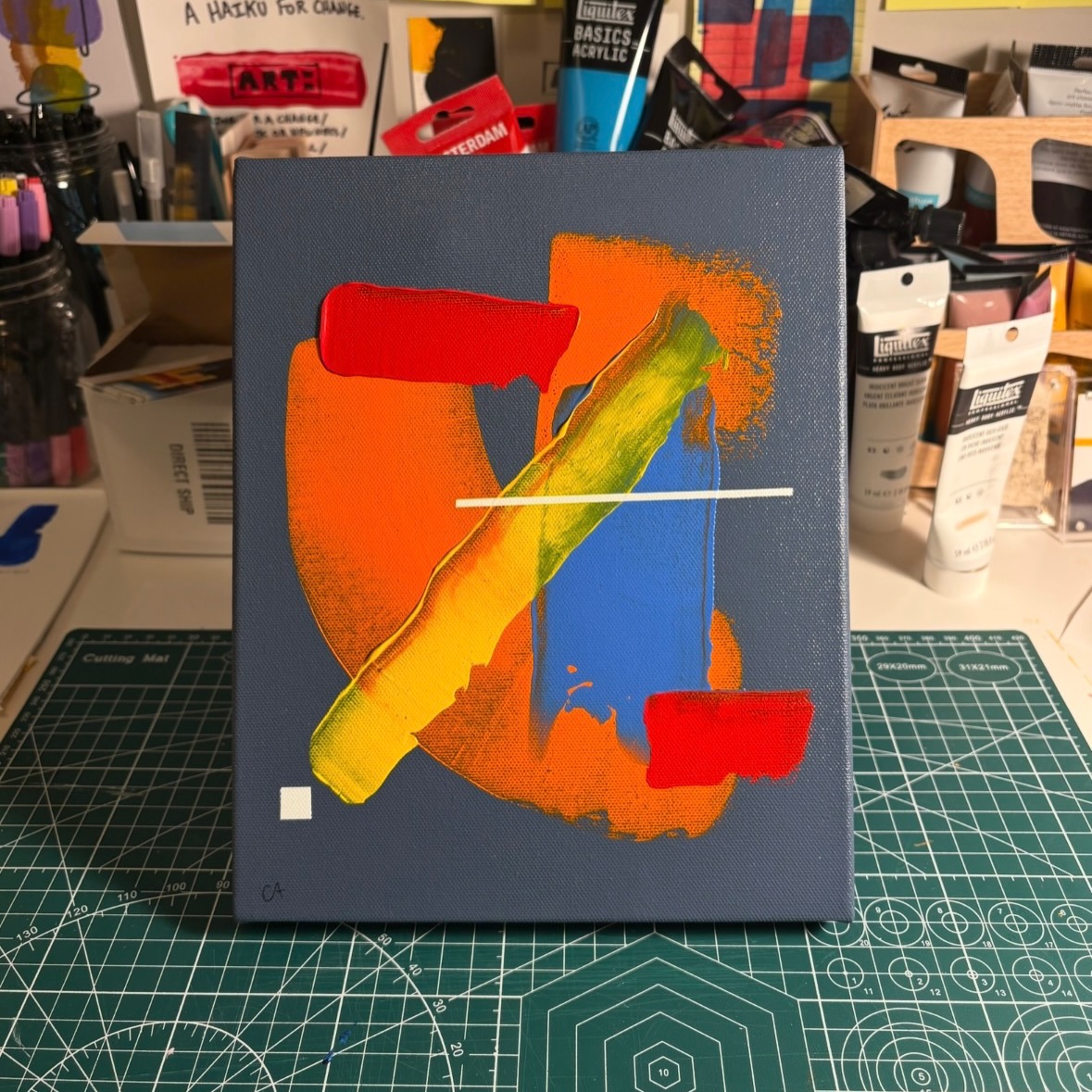 Way Found | Acrylic on Canvas | 10x8
This painting grew from thinking about celestial navigation, tools made to find direction by looking outward, and wondering what an equivalent might look like for our emotional landscape. How we orient ourselves when certainty is thin, when the markers are not fixed, and direction is felt rather than measured.
#art #abstractart #abstractartist #artistsoninstagram #artoftheday