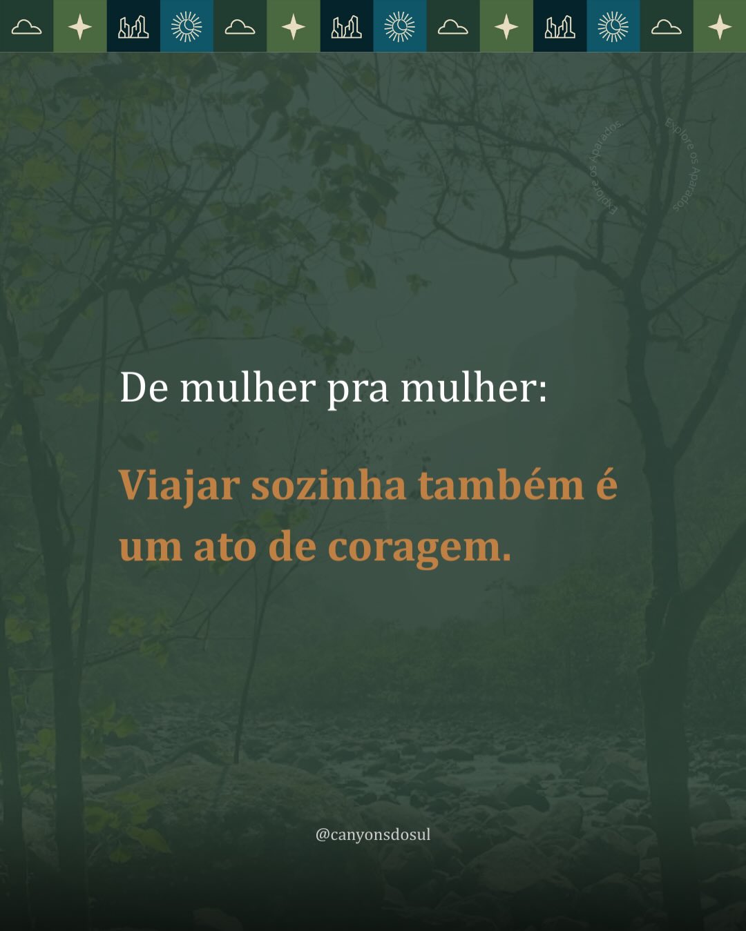 Nem toda coragem faz barulho.
Às vezes ela começa em silêncio.
Os Cânions do Sul são um destino seguro, tranquilo e acolhedor para mulheres.
E a experiência pode ser leve, profunda e transformadora.
Post completo no blog (link na bio)
💬 Você viajaria sozinha?
#MulheresNosCanyons #ViagemSozinha #CanyonsDoSul #TurismoSeguro #Ecoturismo #Autocuidado #ViagemConsciente #PraiaGrandeSC #CambaráDoSul