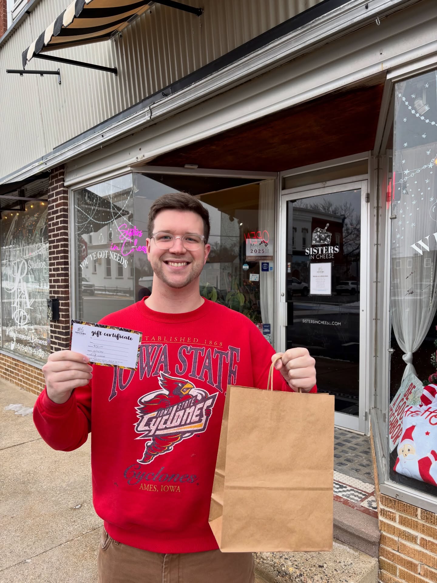 Sisters in Cheese GIVEAWAY 🧀
It ain’t easy being cheesey! For Day 4 of our 12 Days of Giveaways, we are partnering with @sistersincheese to give away a $50 gift card AND a gift bag you don’t want to miss out on! Located in Madrid, IA, Sisters in Cheese has it all! Grazing boards, breakfast items, artisan beverages, grab and go meals, YOU NAME IT! When you stop in, it’s gouda be a good day! 🧀
How to enter:
Follow @sistersincheese
Follow @iowafoodscene
Tag 3 friends in the comments below!
BONUS ENTRY: If you share to your story and tag us!
Accepting entries until 11:59pm Monday, December 22nd, 2025. We will announce the winners on Tuesday, December 23rd, 2025! Good luck! 👍🍀