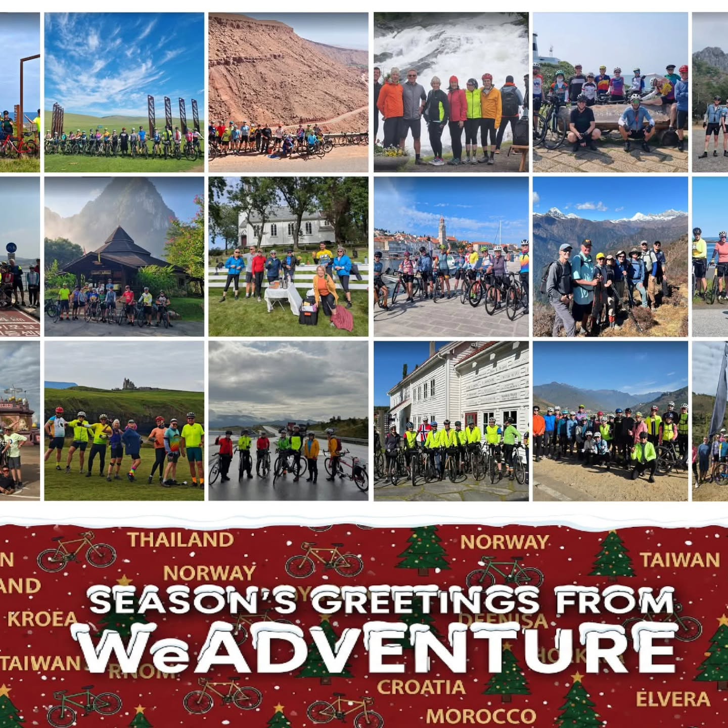 2025 is a wrap! A huge thank you to all the hundreds of riders who joined us in 2025. We couldn't fit you all on our Christmas card this year, but every one of you is in our hearts forever! Here's looking forward to a Happy New Year and a 2026 full of ADVENTURE!
#weadventure #cyclingireland #cyclingmongolia #cyclingmorocco #cyclingnorway #cyclingkorea #cyclingtaiwan #cyclingthailand #cyclingcroatia #cyclingturkey