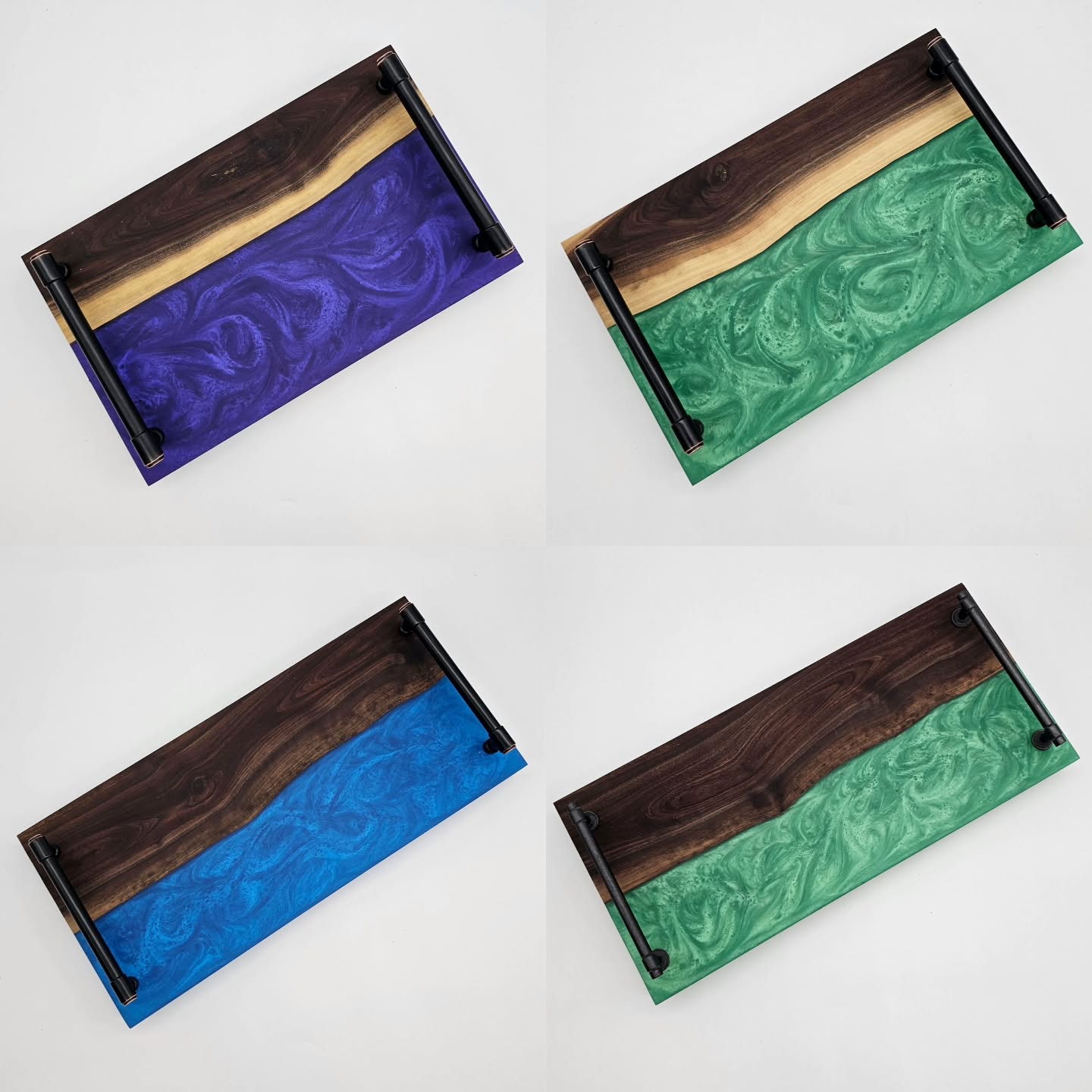 Newest batch of epoxy resin boards is live and available on our website! 🔥
These one-sided epoxy resin charcuterie boards are fresh out of the shop, each one handmade from black walnut, paired with bronze-rubbed handles, and poured with a silky swirl of color.
Available in multiple resin colors and two sizes:
• 7” x 12”
• 7” x 16”
Perfect for gifting, serving, or adding a pop of color to your kitchen.
.
.
.
#epoxyresin #epoxy #blackwalnut #CharcuterieBoard #cheeseboard #liveedge