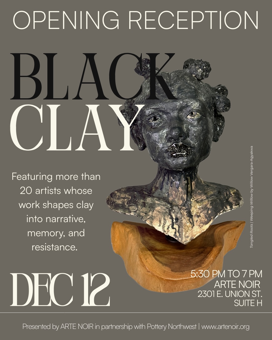 So excited to say that I will be showing ceramic sculptures in the Black Clay exhibit @artenoirnow.
If you are in the Seattle area please go check it out. besides my work there will be many other artist’s work to see, appreciate, and even buy.
Swipe for preview ———>
#black #blackart #blackartist #clay #ceramic