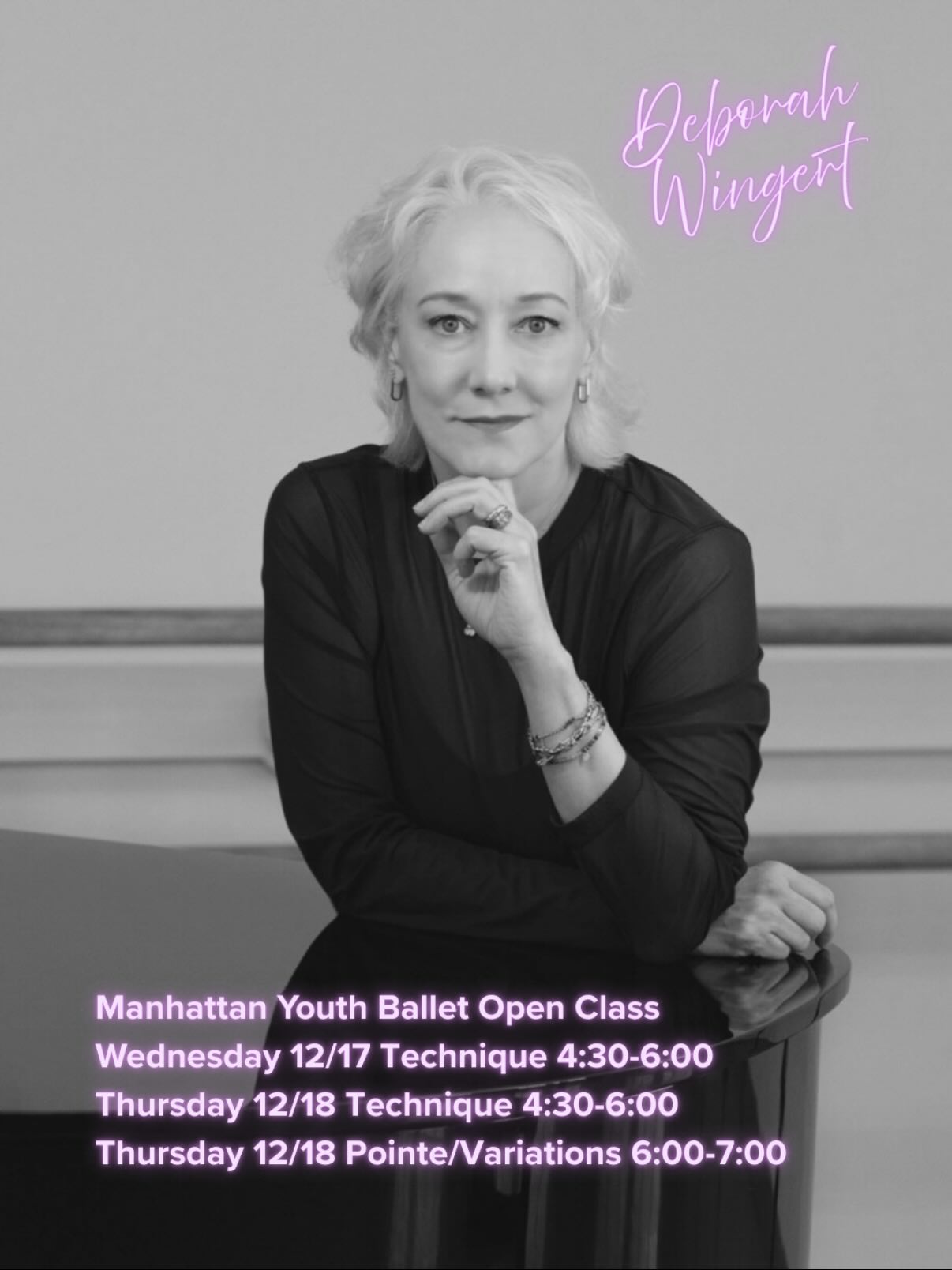 🚨Open Class Alert🚨 we are holding our open class week starting tomorrow 12/16-12/19 featuring @dancing_deb_ @craigsalstein @marinastavitskaya @mayeux_madeit and @gwins_ current students, alum and all dancers in the area are invited!!! Register by clicking the link in our bio #ballet #nycdance #openclass