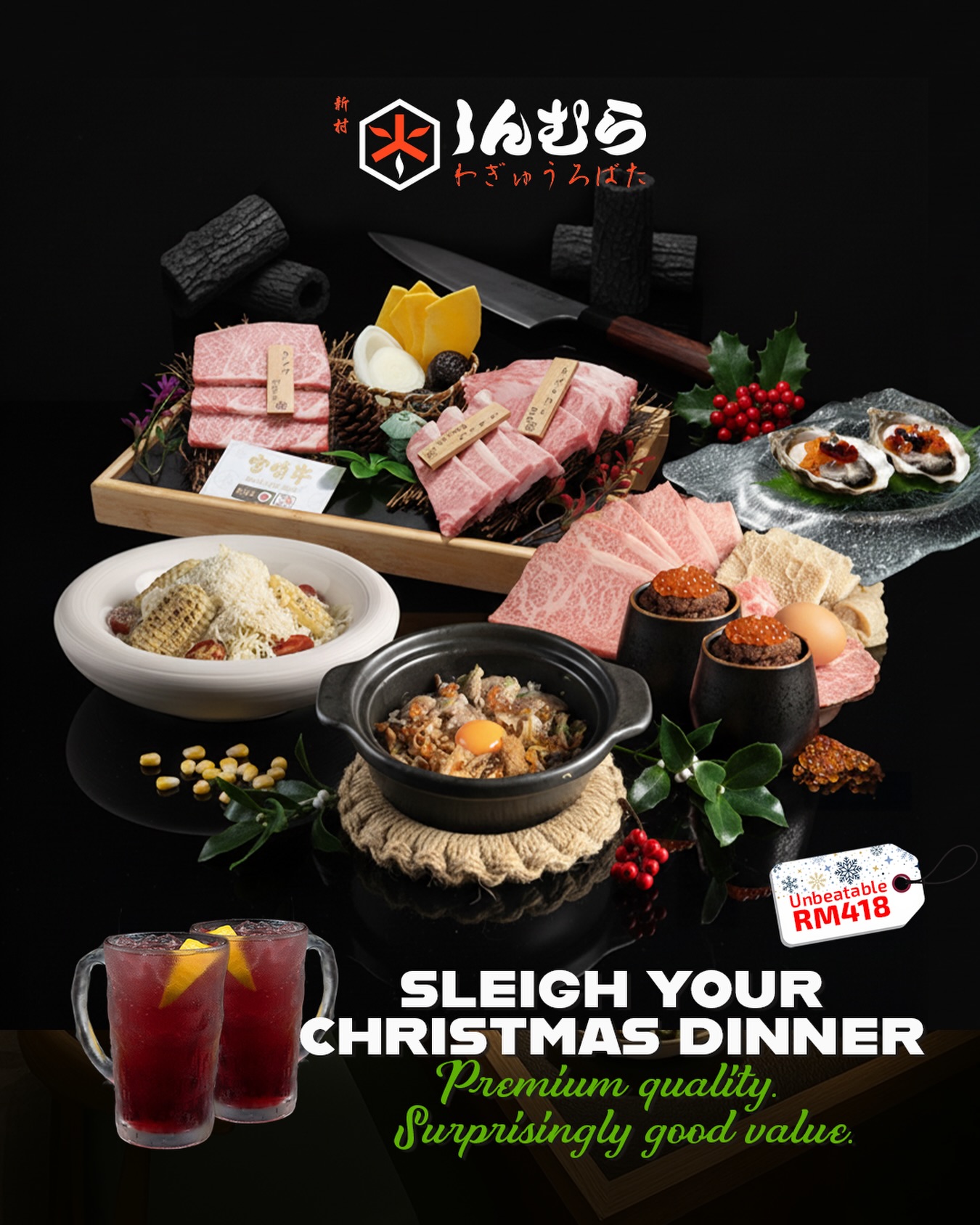 🎄 Christmas dinner but make it elite.
We upgraded the Miyazaki Jewel just for the festive run —
premium & luxury Wagyu, Hokkaido oysters, Wagyu chawanmushi, our new Shin Wagyu Claypot…
and yes, 2 surprise celebratory toasts because it’s Christmas.
🔥 UPGRADED MIYAZAKI JEWEL
📅 22–30 Dec
💎 Usually RM 650, now only RM 418
(plus a bonus upgrade to Luxury Wagyu cuts worth RM 288)
Spots are tight.
👉 Book now via link in bio or slide into our DMs.
It’s Christmas. But better.