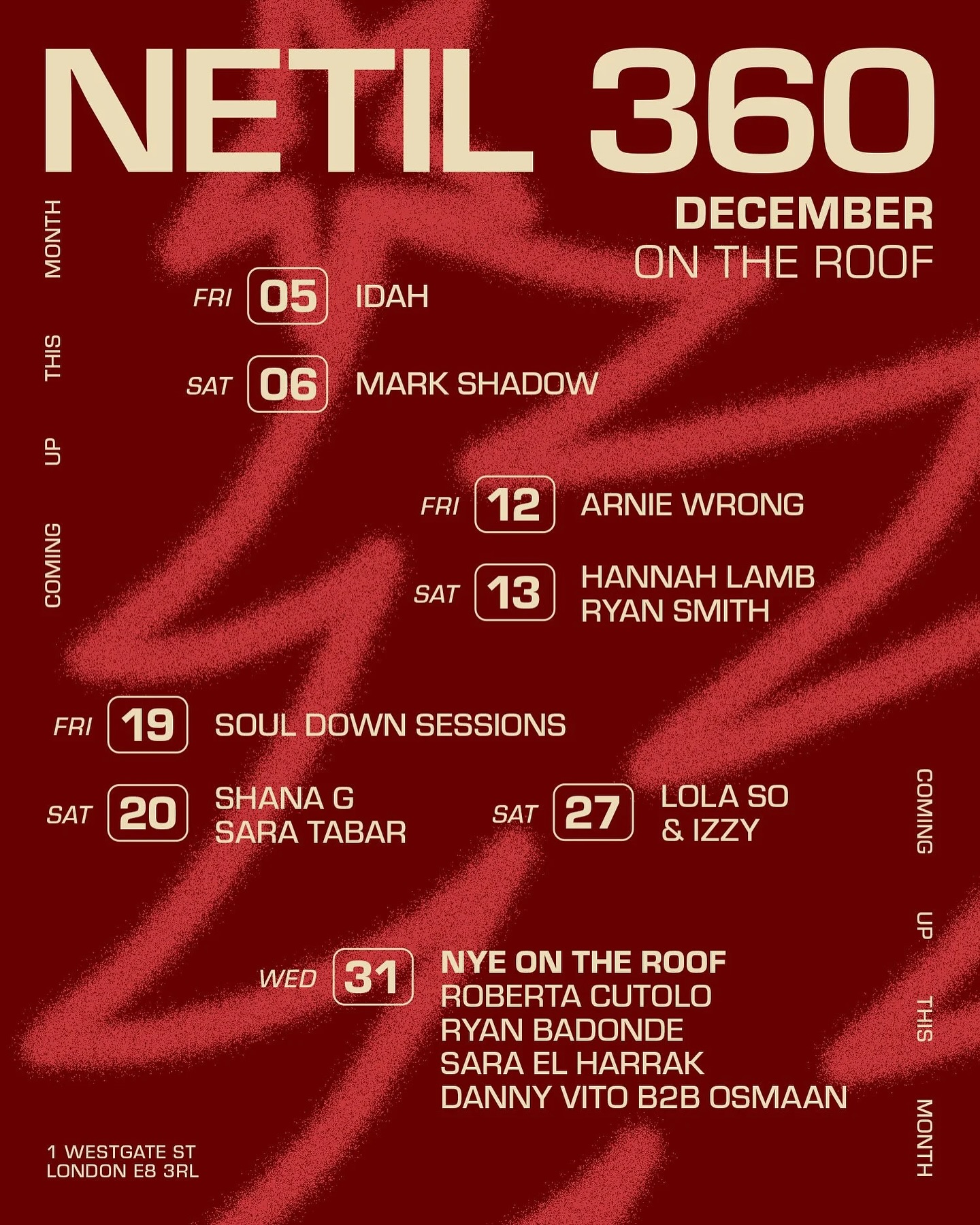 Something special is comingβ¦
Friday 19 December, @souldownsessions takes over the @netil360 rooftop!
For an evening full of atmosphere. Expect grooves in Nu-Soul, Jazz, & R&B curated by @chloe.calvin
8 PM - Midnight | FREE ENTRY π€
This is our moment to connect beyond the airwaves. Come chill, vibe out, and enjoy the London skyline.
Save the date, spread the word, and bring your good energy.
See you under the stars! β¨ππ