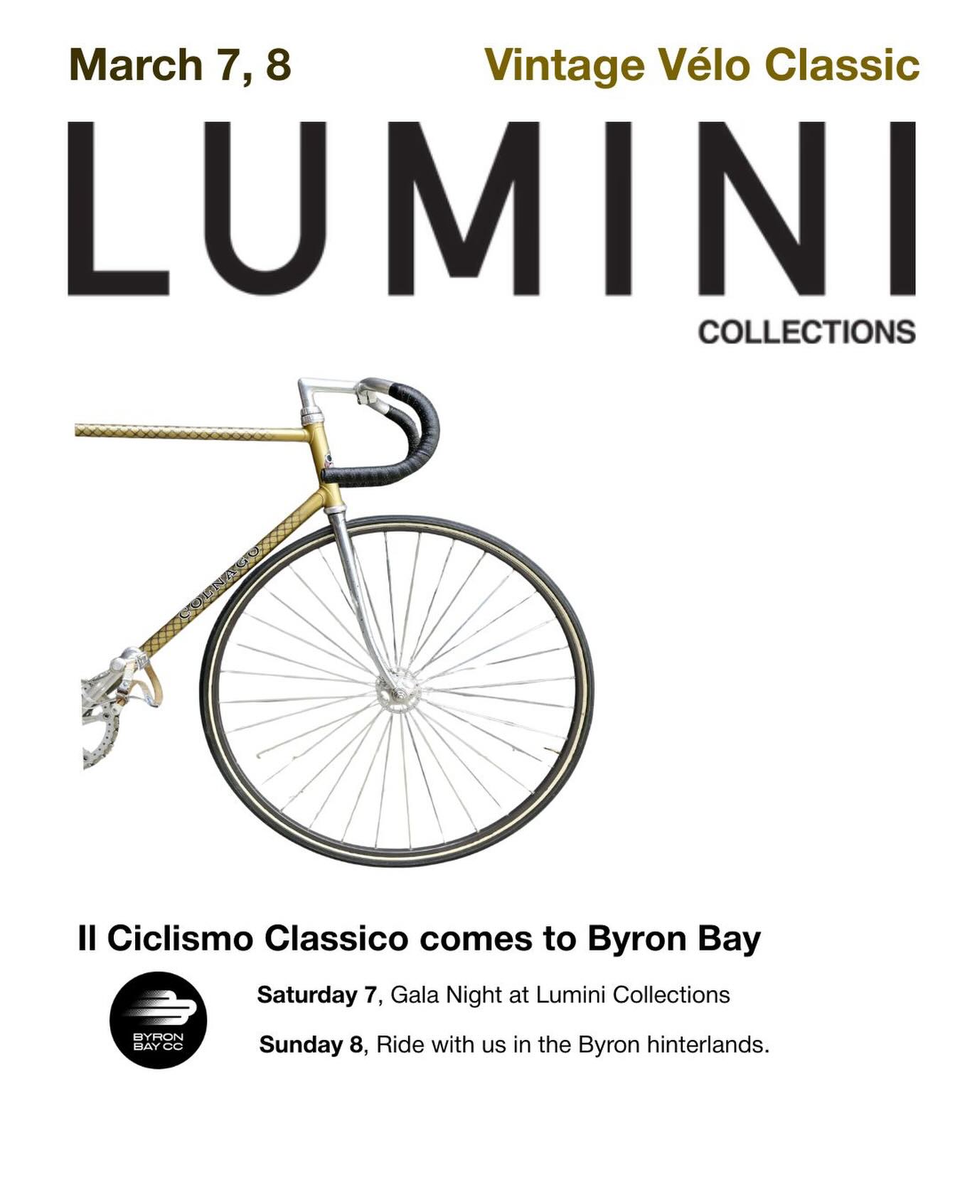 ✨ Lumini Vintage Velo Classic ✨
A celebration of beautiful vintage bicycles and timeless Italian design.
Classic steel, fine details, and Italian furniture curated by Lumini — now a major sponsor 🇮🇹
Slow down. Admire the craft. Talk bikes.
👉 Click the link in the bio for details.
#vintagebicycles #steelisreal #byronbay #hinterland #chill #style #italianfurniture #