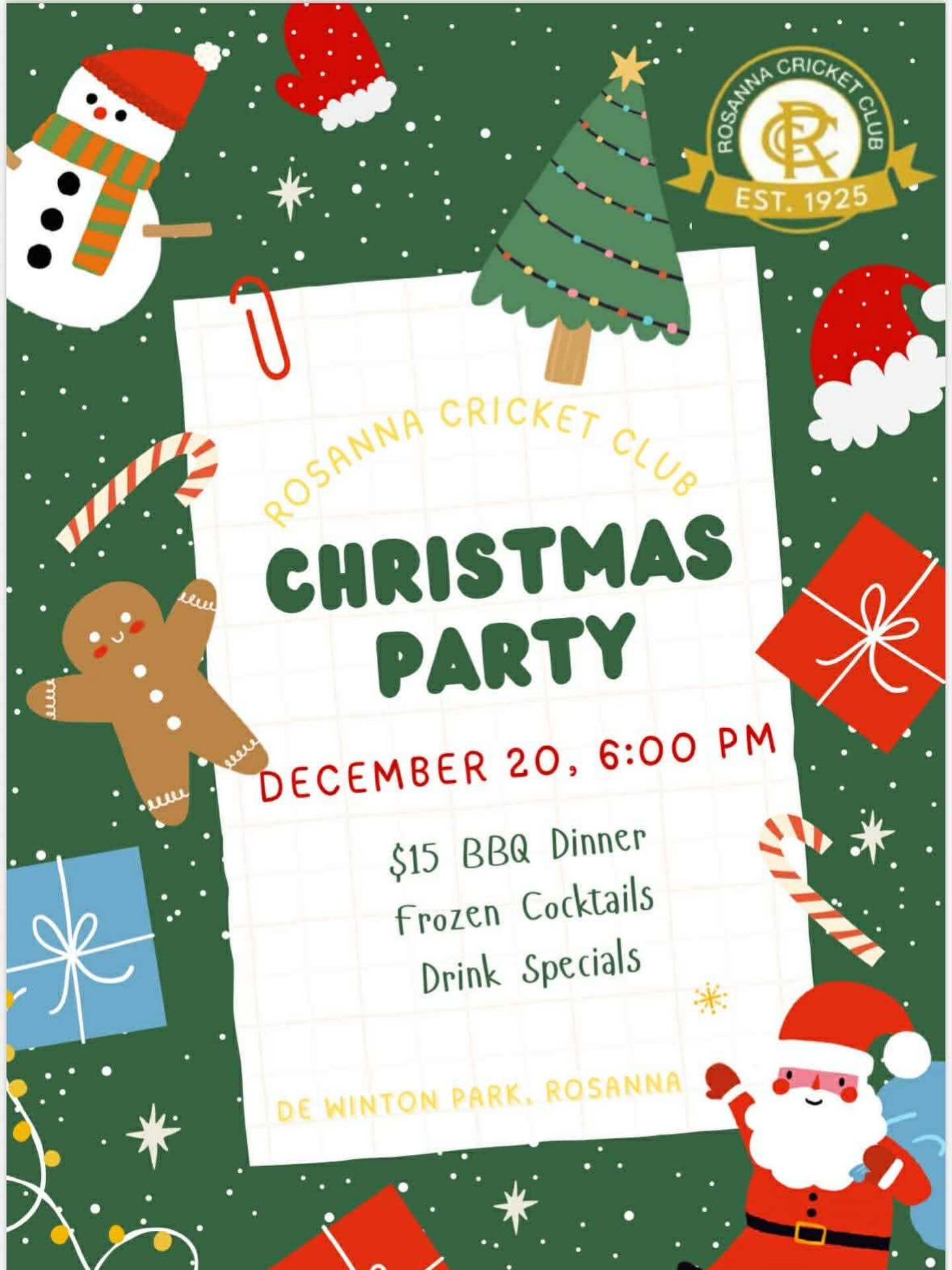 π¦π
RCC Christmas Party π
π¦
Join us this Saturday night for our final function of 2025. Will be great to see as many of you as possible!
@hbomba23 to be serving frozen cocktails from 7pm. Get keen!