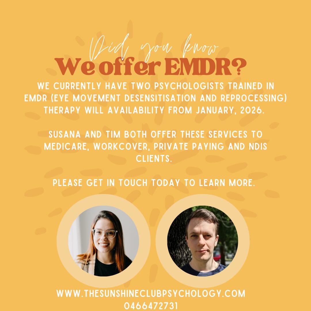 EMDR is a great option for PTSD and trauma related conditions.
Get in touch today to book an appointment for the new year.