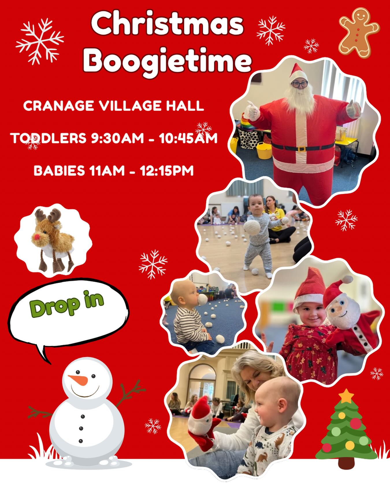 Cranage Boogietime this morning - just drop in and pay in the door !
CRANAGE VILLAGE HALL
TODDLERS 9:30AM - 10:45AM
BABIES 11AM - 12:15PM