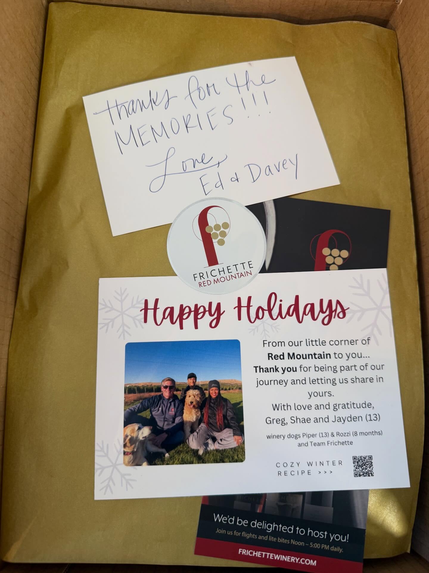 Just a little behind the scenes of wine heading out the door. We never take for granted that our wines get to be part of your tables, gifts, celebrations, and your quiet nights at home. Every order means someone chose us and that still blows us away.
Thank you for supporting what Greg, Shae and our team are building here on Red Mountain. We feel it, we appreciate it, and we’re so grateful you’re on this journey with us.